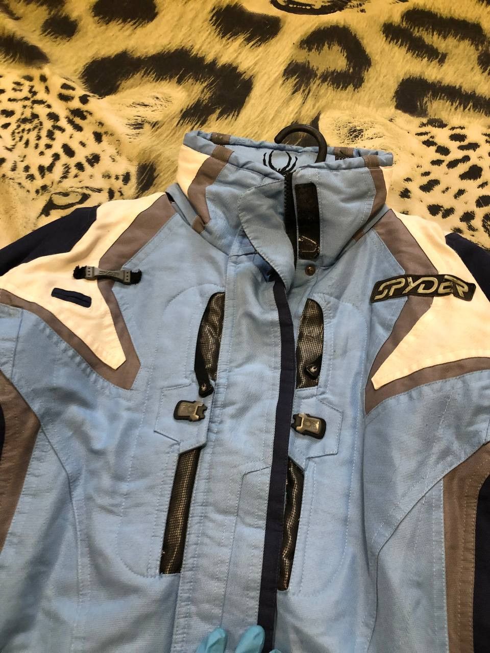 Spyder Baby Blue Spider Web ski Snowboarding Jacket vintage