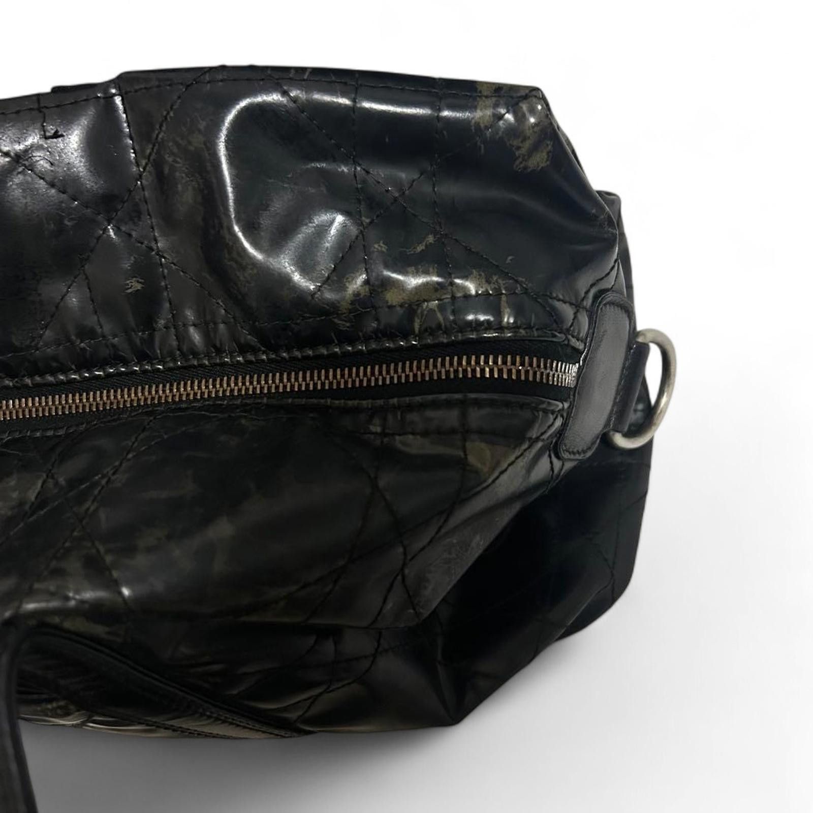 Dior Dior - Black Quilted Leather Handbag Silver 'D' Charm Size ONE SIZE - 5 Thumbnail