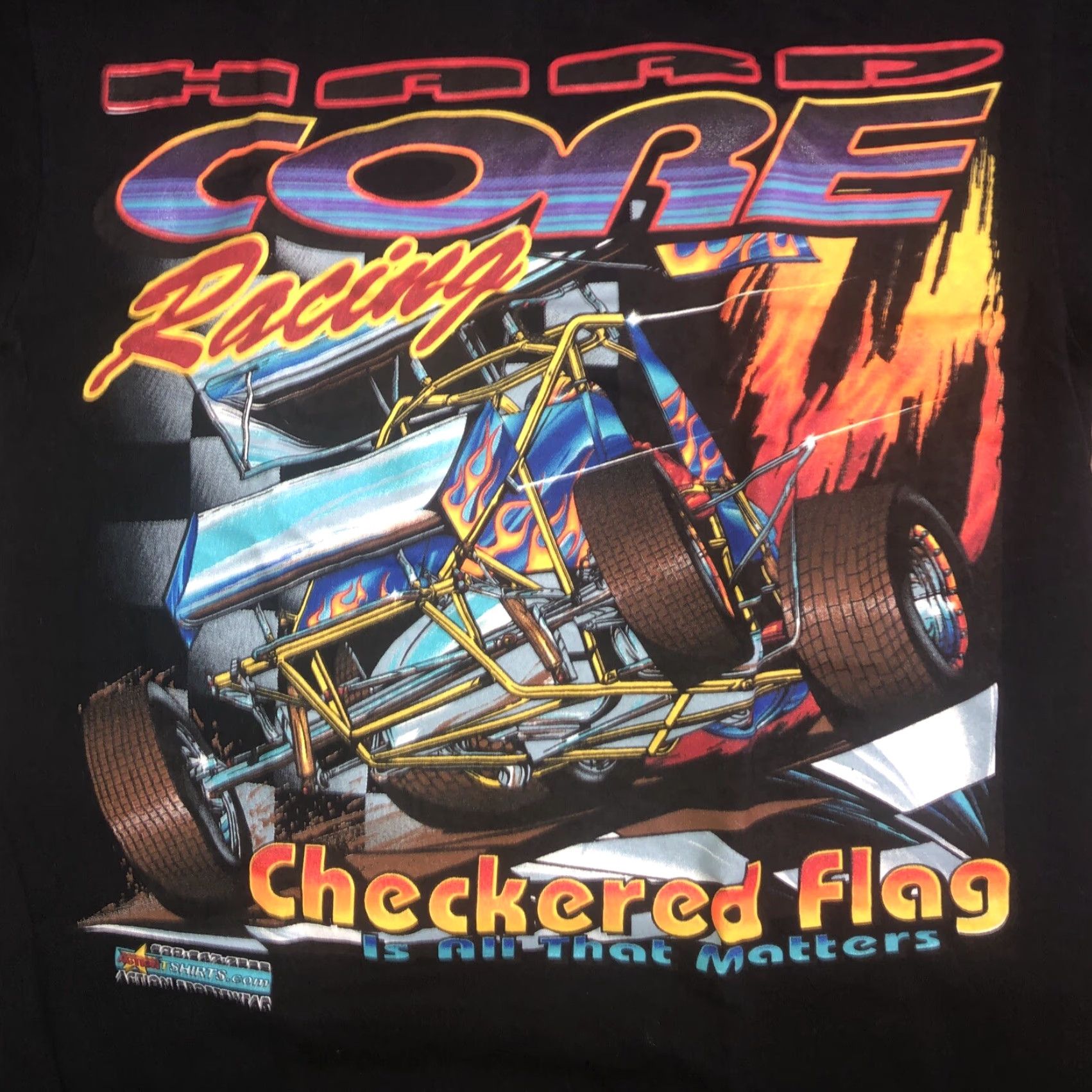 Vintage Hardcore Racing Graphic T Shirt Mens S Black USA Retro T Shirt Size US S / EU 44-46 / 1 - 2 Thumbnail