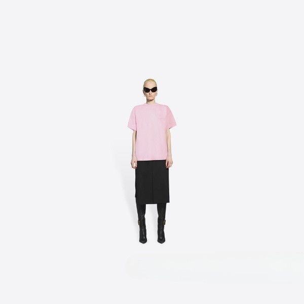 Balenciaga o1s1wg111124 T-Shirt Large Fit in Pink Size M / US 6-8 / IT 42-44 - 6 Thumbnail