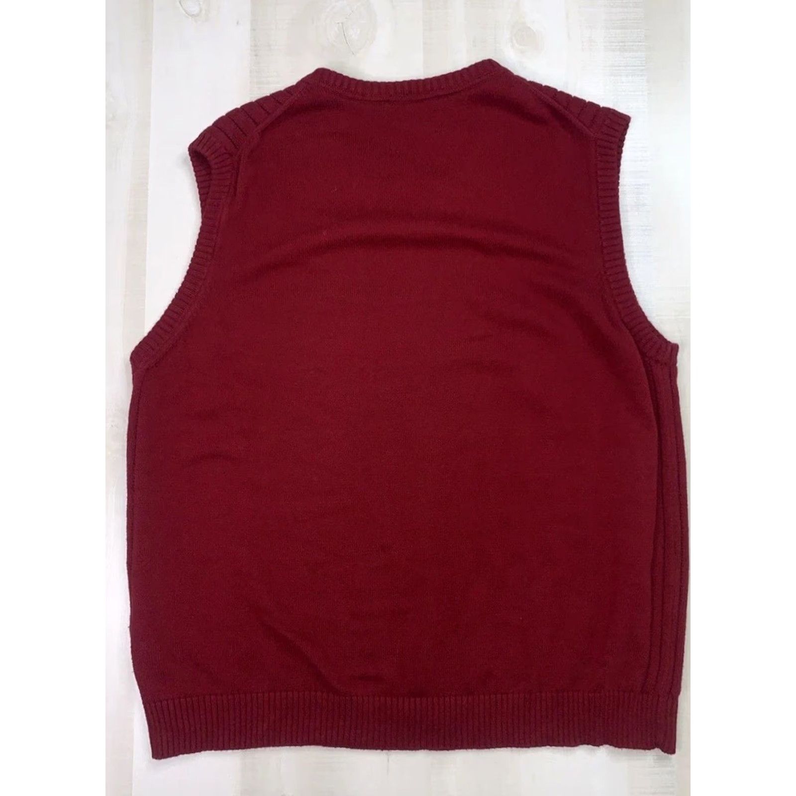 Eddie Bauer VINTAGE Eddie Bauer Sweater Vest Shirt Men Large Red 90s Cable-Knit V-Neck Sleeveless Wool? Cashmere (note: original mentions Cashmere) Size US L / EU 52-54 / 3 - 4 Thumbnail