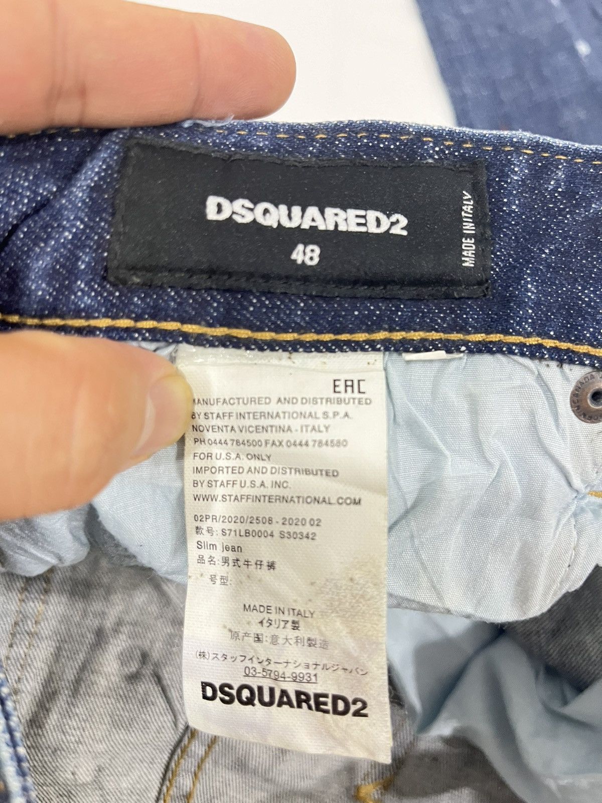 Designer × Dsquared2 Dsquared2 Distress Paint Splatter Ripped Slim Fit Jeans Size US 34 / EU 50 - 8 Thumbnail