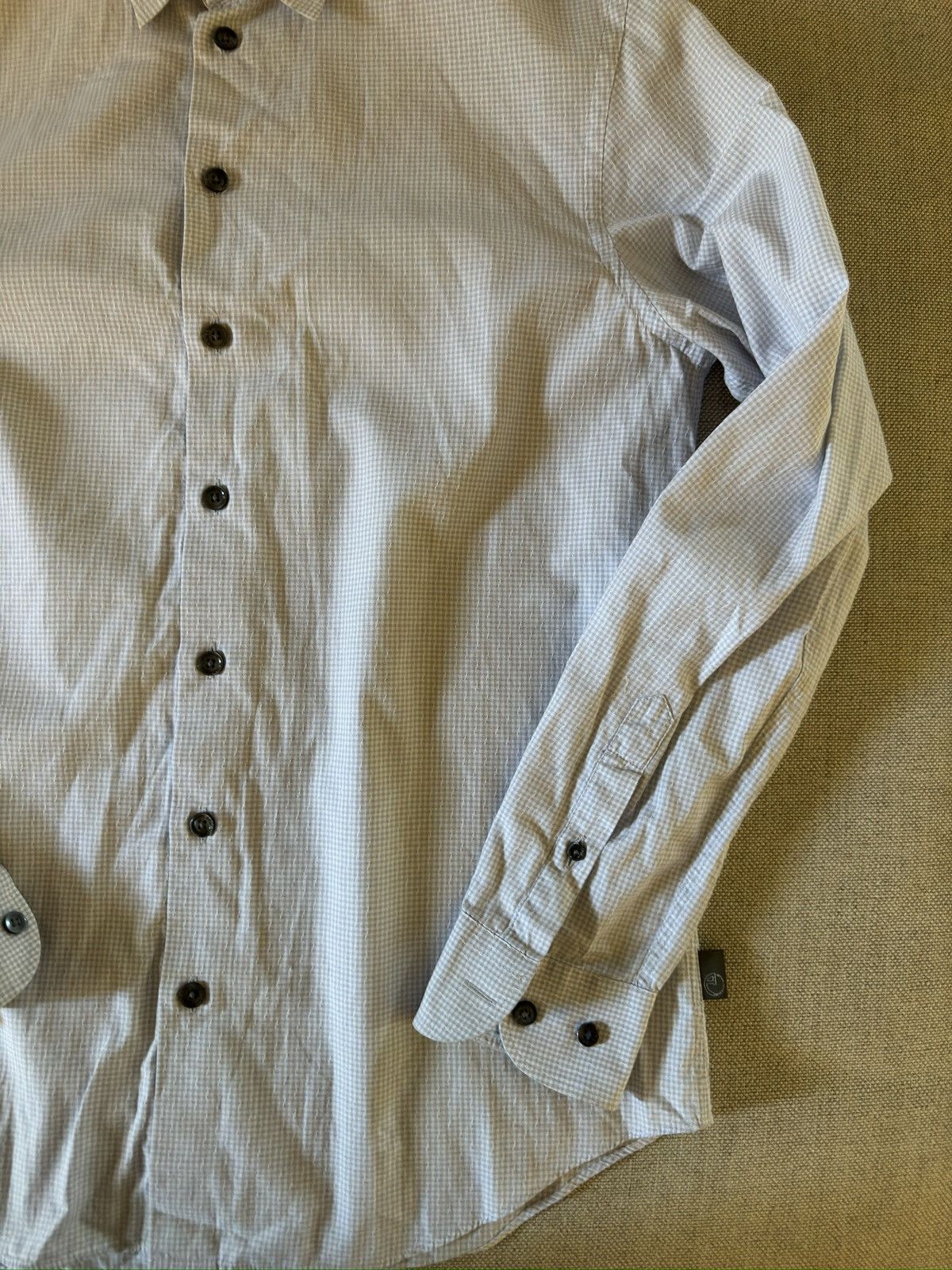 Armani ARMANI COLLEZIONI Vintage Textured Mini Check Shirt Size US L / EU 52-54 / 3 - 4 Thumbnail