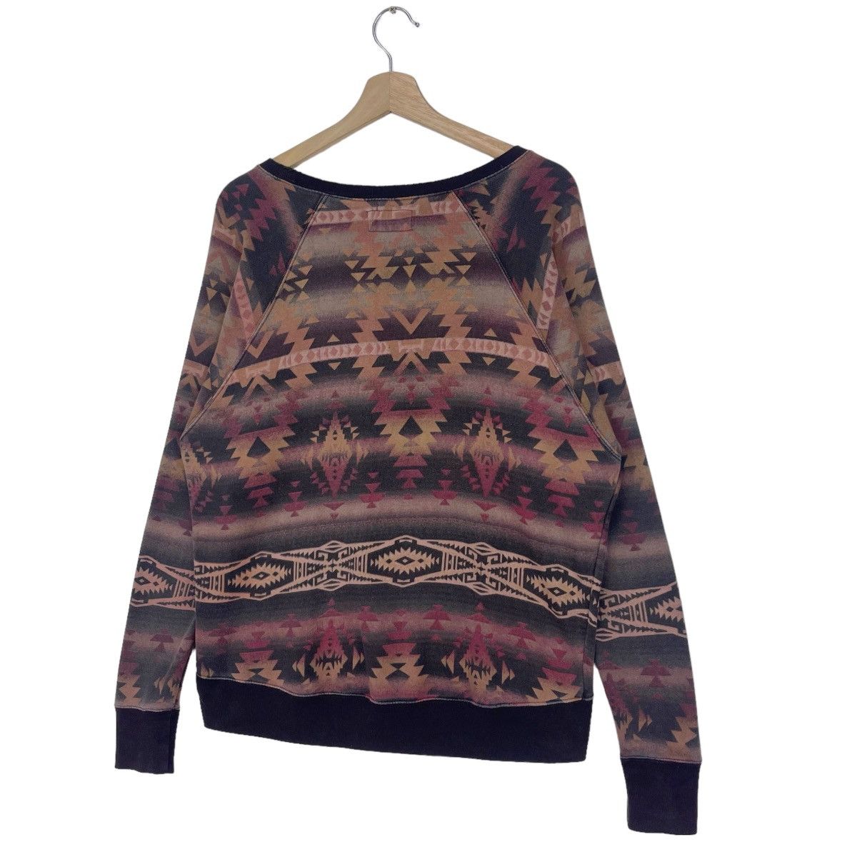 Denim & Supply Ralph Lauren × Ralph Lauren × Vintage Vintage Aztec Sweatshirt Size M / US 6-8 / IT 42-44 - 4 Thumbnail