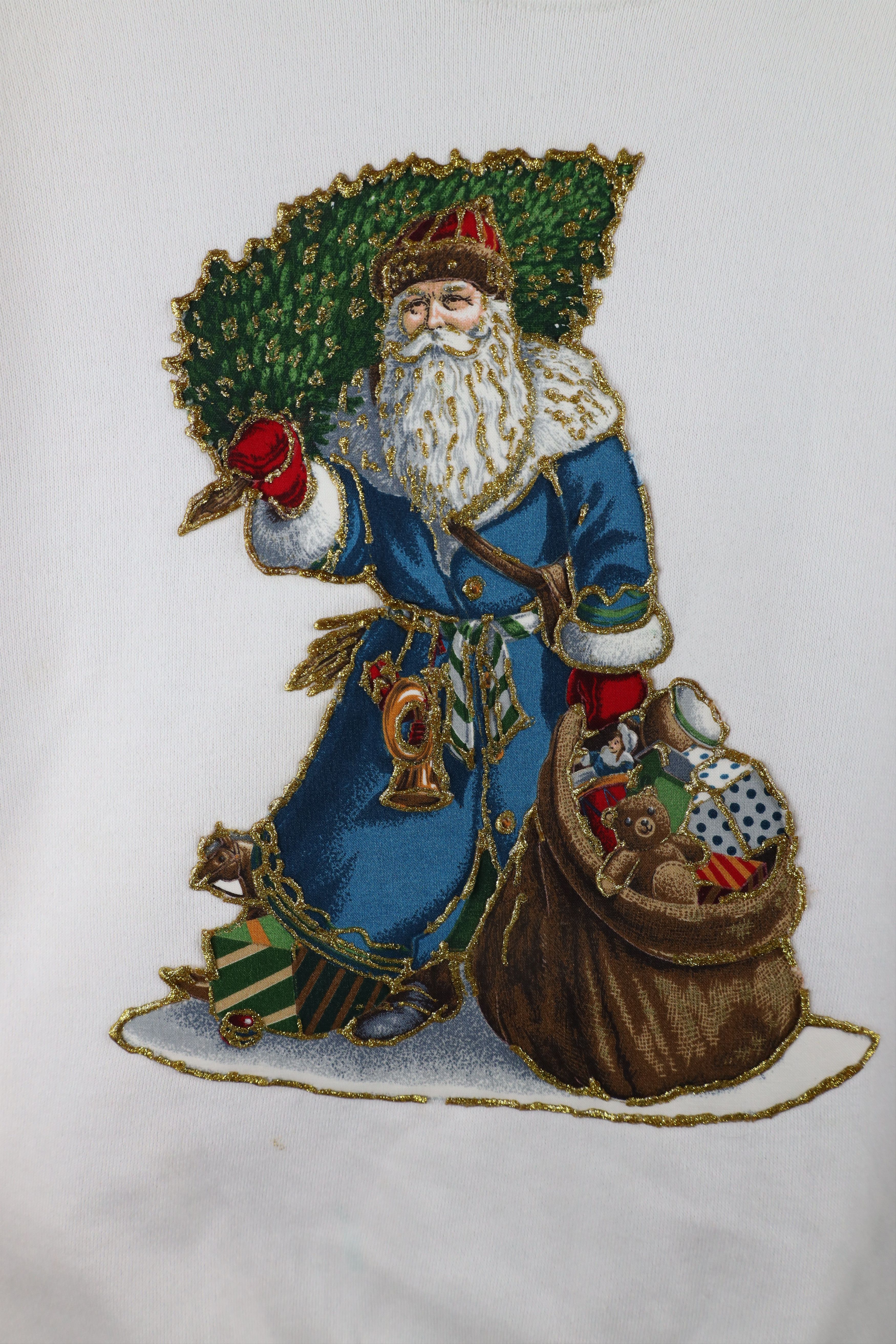Vintage Vintage 90s Streetwear Christmas Santa Glitter Sweatshirt Size L / US 10 / IT 46 - 5 Thumbnail