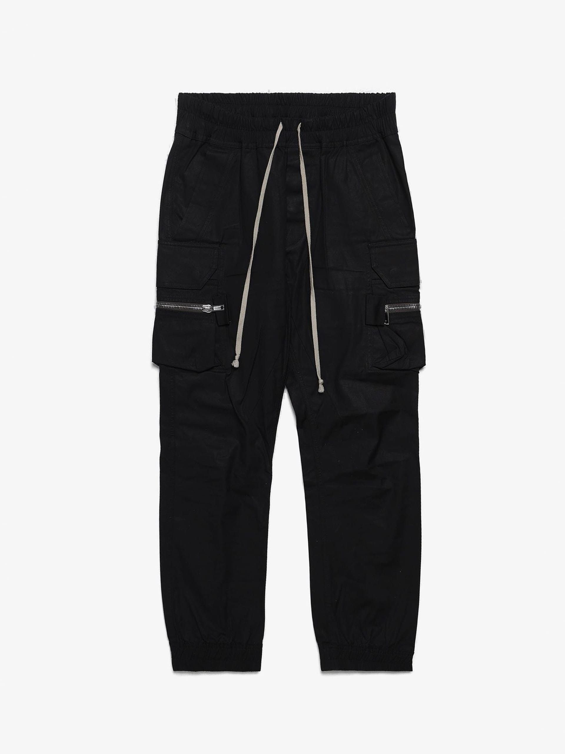 image of Rick Owens Ss22 Fogachine Black Cargo Pants, Men's (Size 34)