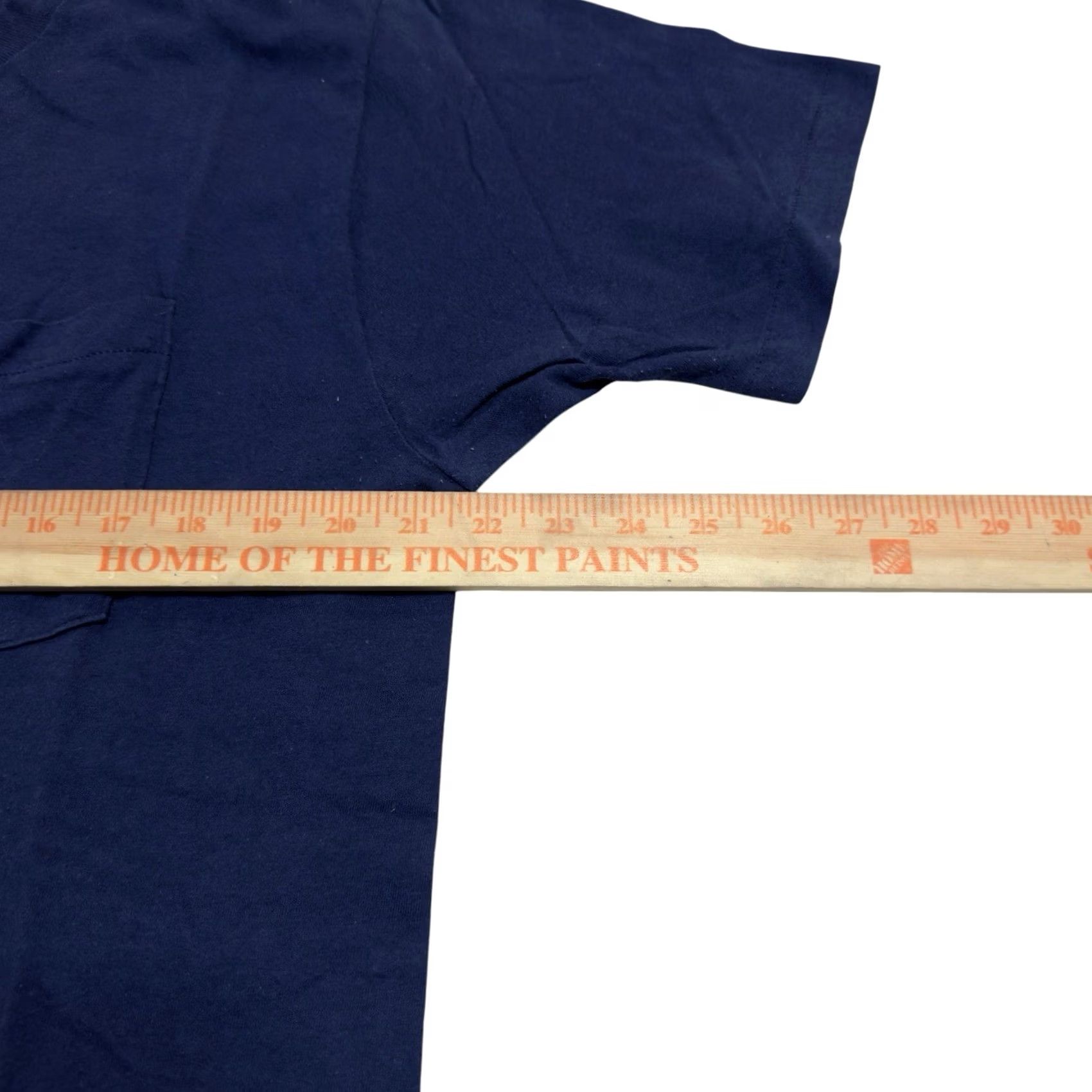 Hanes VINTAGE Hanes T-Shirt Shirt Navy 70s 80s Faded Blue Selvedge Pocket Short Sleeve Crew Neck Size L Mens Size US L / EU 52-54 / 3 - 4 Thumbnail