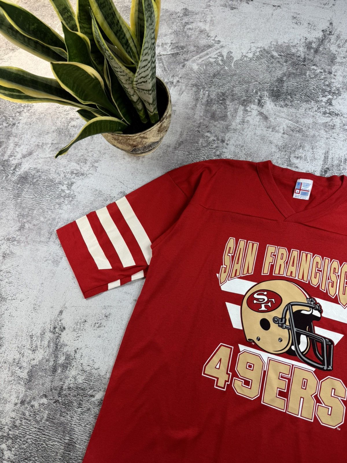 NFL San Francisco USA 80s NFL 49Ers Vintage Men’s XL Red Cotton T Shirt Tee Jersey Size US XL / EU 56 / 4 - 4 Thumbnail