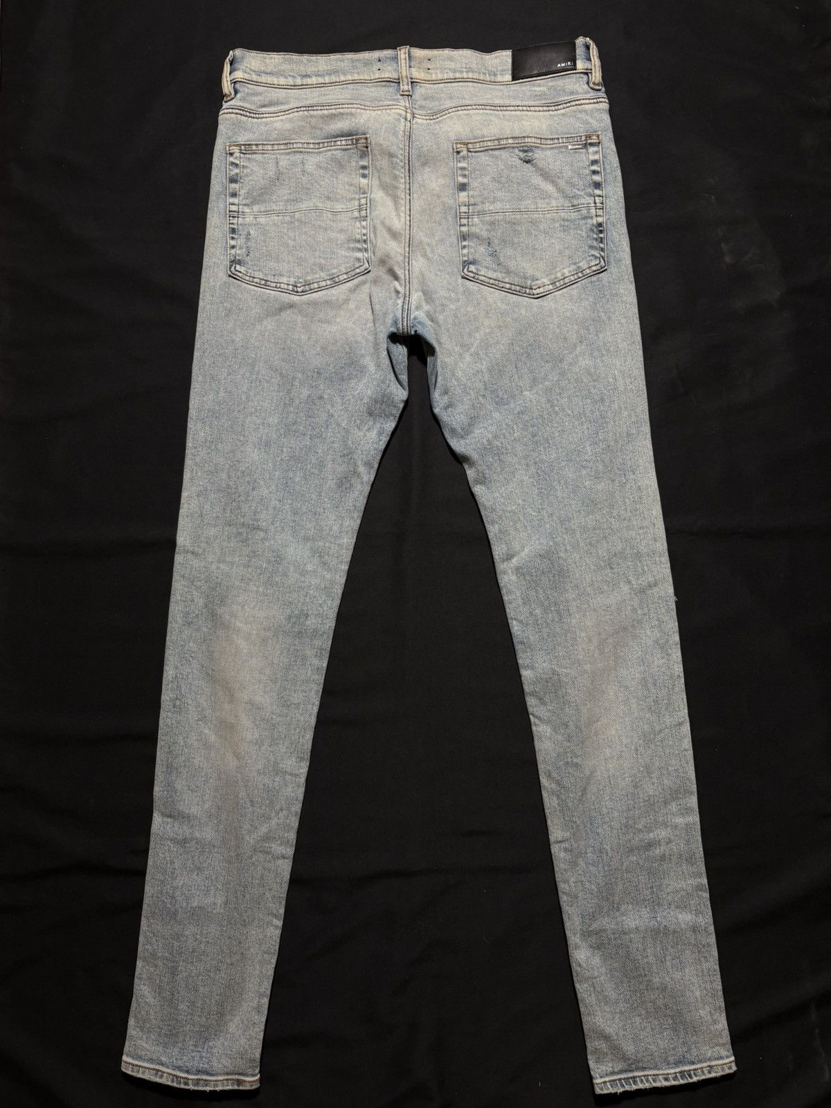 Amiri Amiri Mx1 Light Wash Black Patch Jeans - Size 36 Size US 36 / EU 52 - 3 Thumbnail
