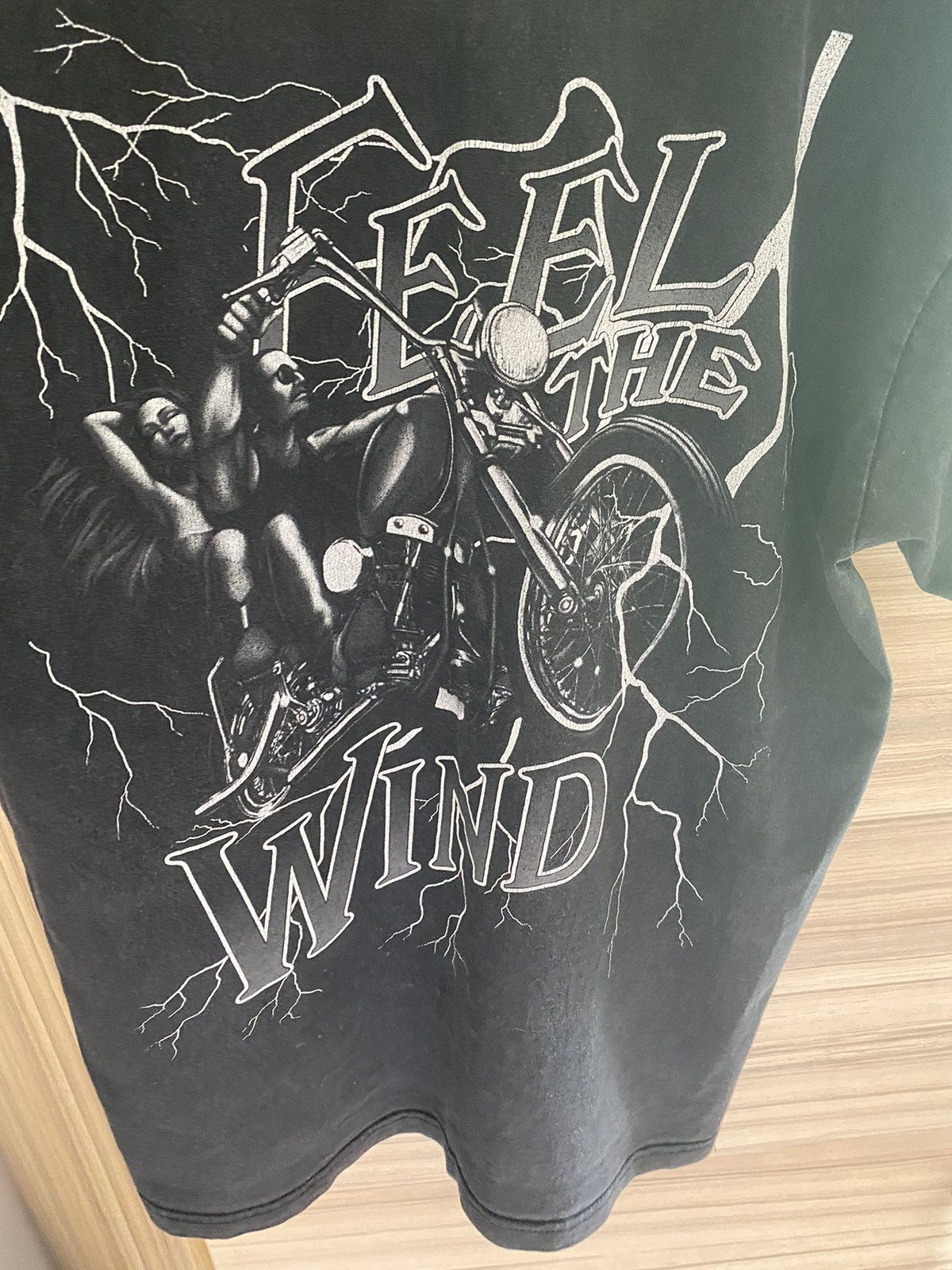 Harley Davidson × Vintage Vintage 2000s "Feel The Wind" Harley-Inspired Biker Tee Size US L / EU 52-54 / 3 - 7 Thumbnail