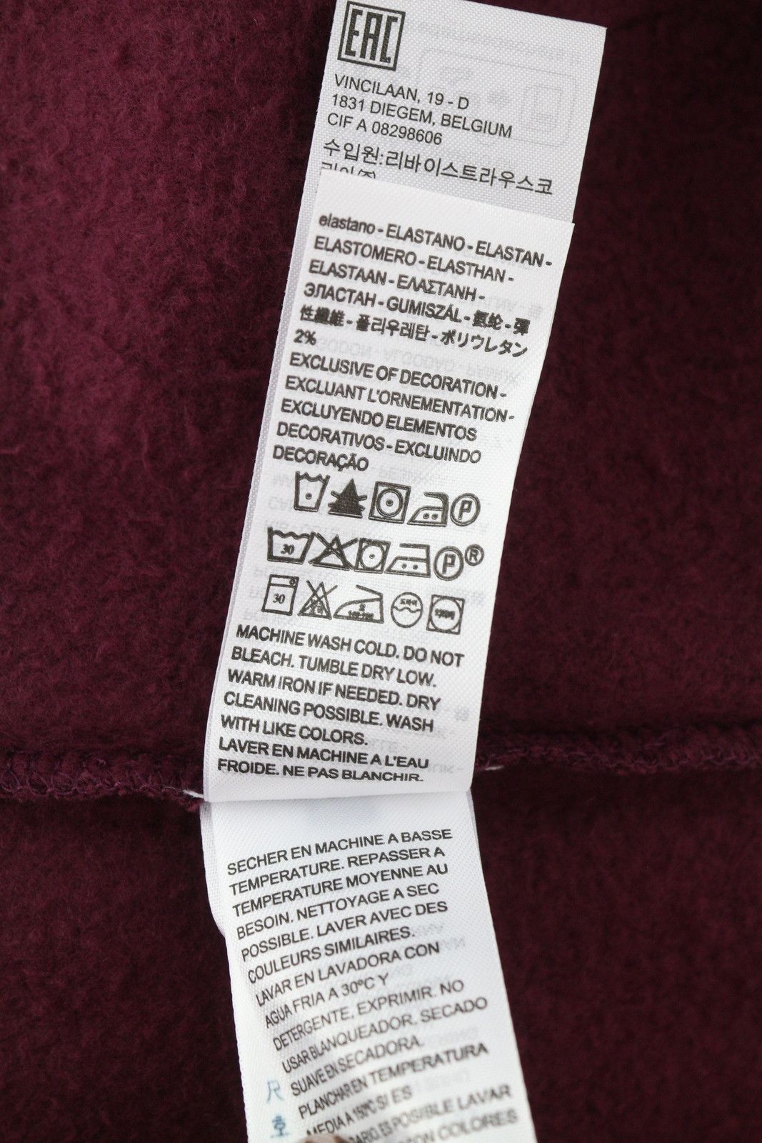 Levi's STANDARD FIT L Burgundy Full Zip Logo Hooded 87116 Size US L / EU 52-54 / 3 - 8 Thumbnail