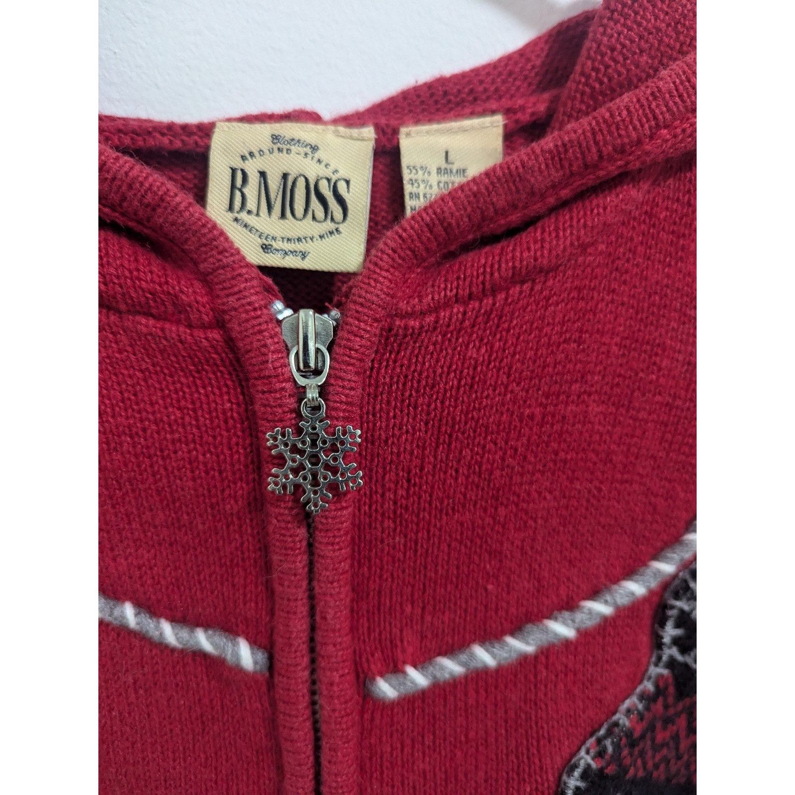 Other B. MOSS Knit Full Zip Sweater Sz L Holiday Christmas Party C Size L / US 10 / IT 46 - 3 Thumbnail