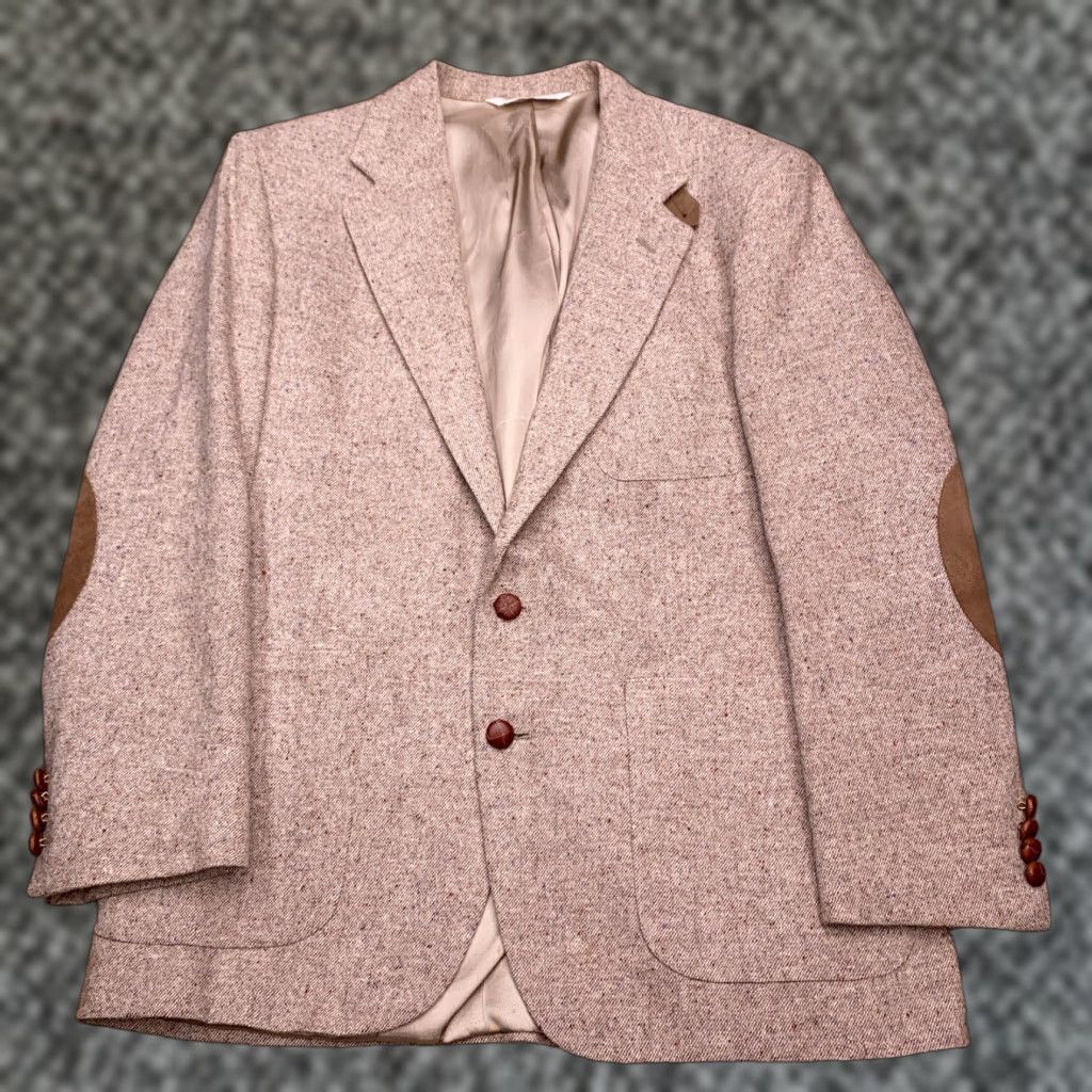 Stafford VINTAGE Stafford Sport Coat Brown Wool 42R Blazer Single-Breasted 2-Button Notch Lapel Men Regular Size 42R - 1 Thumbnail