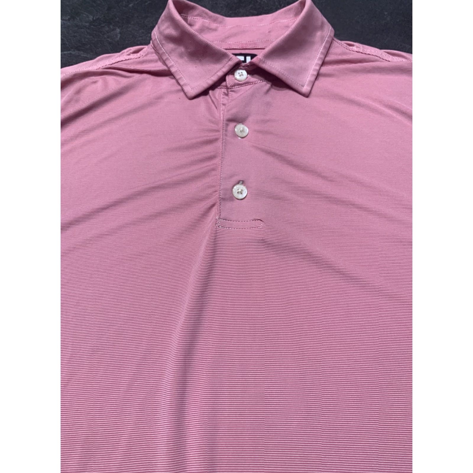 Footjoy FootJoy Performance Golf Polo Shirt Mens Medium Pink Striped Activewear Size US M / EU 48-50 / 2 - 2 Thumbnail