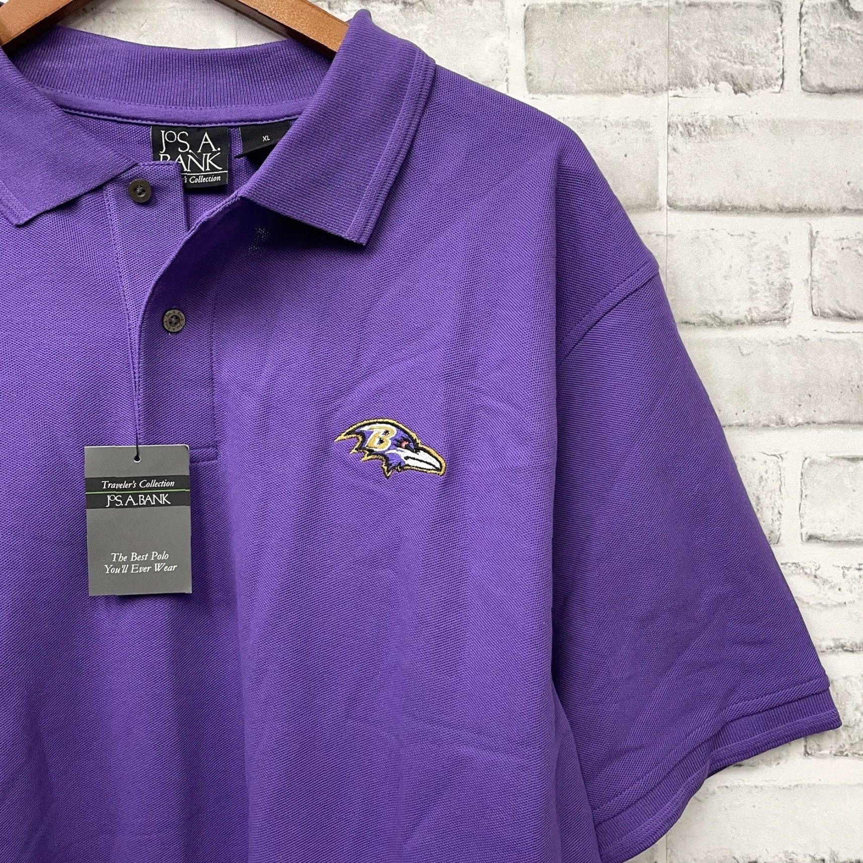 Jos. A. Bank NWT Jos.A.Bank Purple 100% Cotton Baltimore Ravens Polo Shirt Mens XL Size Purple Raven Baltimore Ravens Polo Shirt Mens XL 100% Cotton Jos.A.Bank NWT Size US XL / EU 56 / 4 - 2 Thumbnail