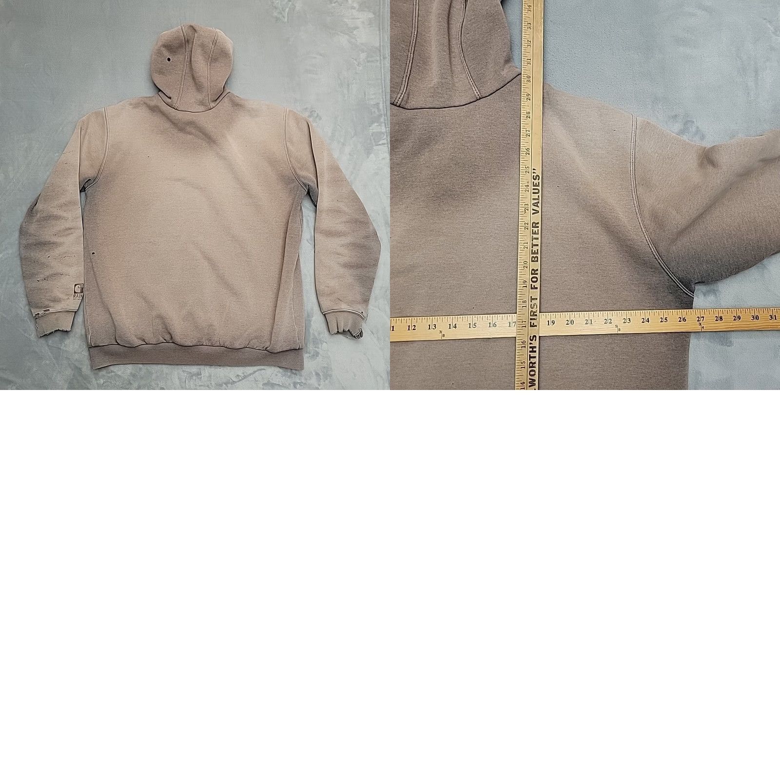 Carhartt Carhartt Hoodie Sweatshirt Mens Large Tall Brown Rain Defender Work Streetwear Size US L / EU 52-54 / 3 - 8 Thumbnail