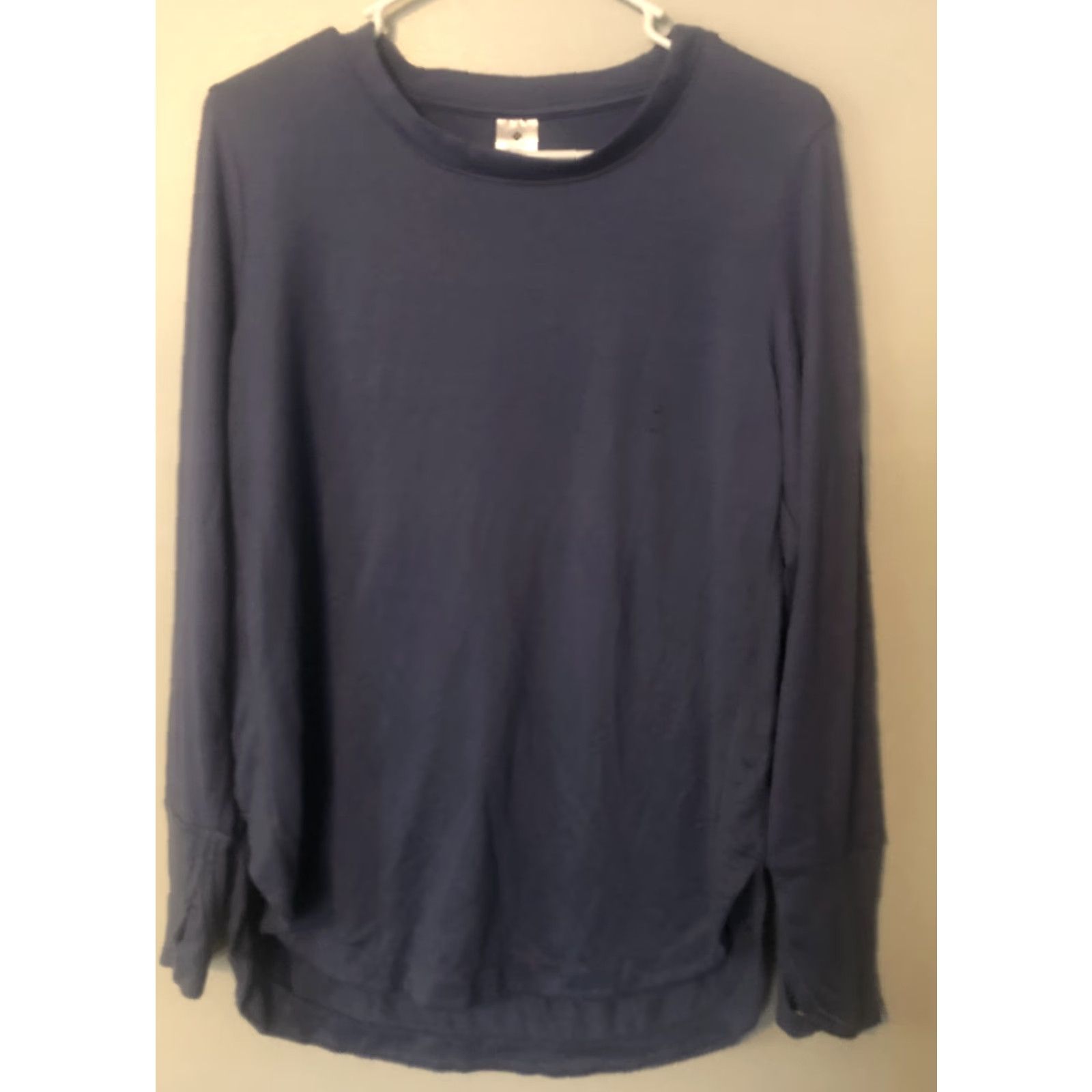 Vintage Member's Mark Favorite Womens Blue Long Sleeve Soft Rib Blouse Top Size M Shirt Adult Regular Blue (M) Womens Size M / US 6-8 / IT 42-44 - 2 Thumbnail