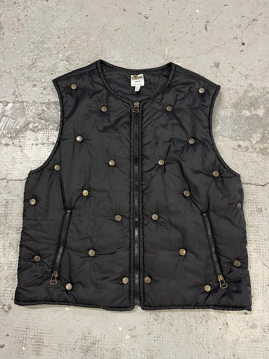 Moschino 1990s Moschino Black Studded Puffer Vest Size US S / EU 44-46 / 1 - 1 Thumbnail