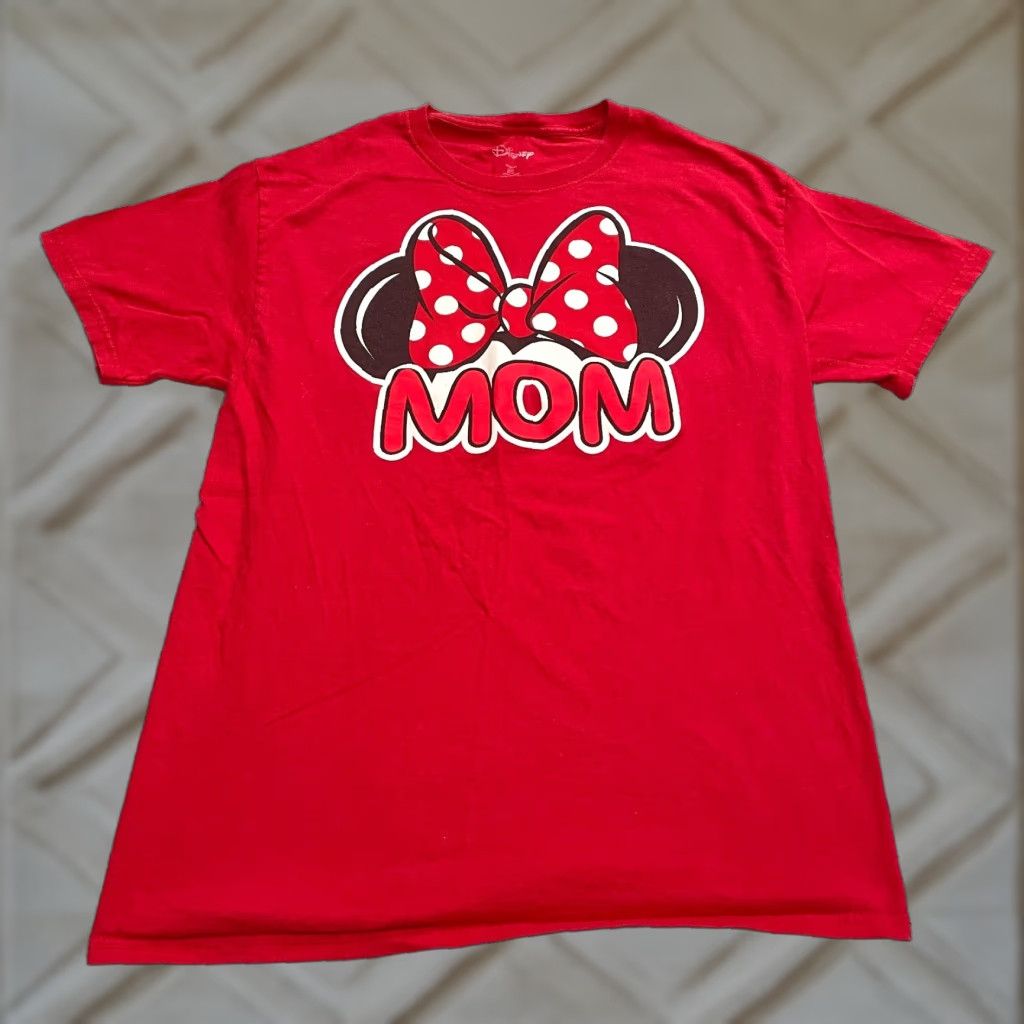 Disney Disney Minnie Mouse Graphic T-Shirt Womens Medium Red Crew Neck Cotton Mom Tee Size M / US 6-8 / IT 42-44 - 1 Thumbnail