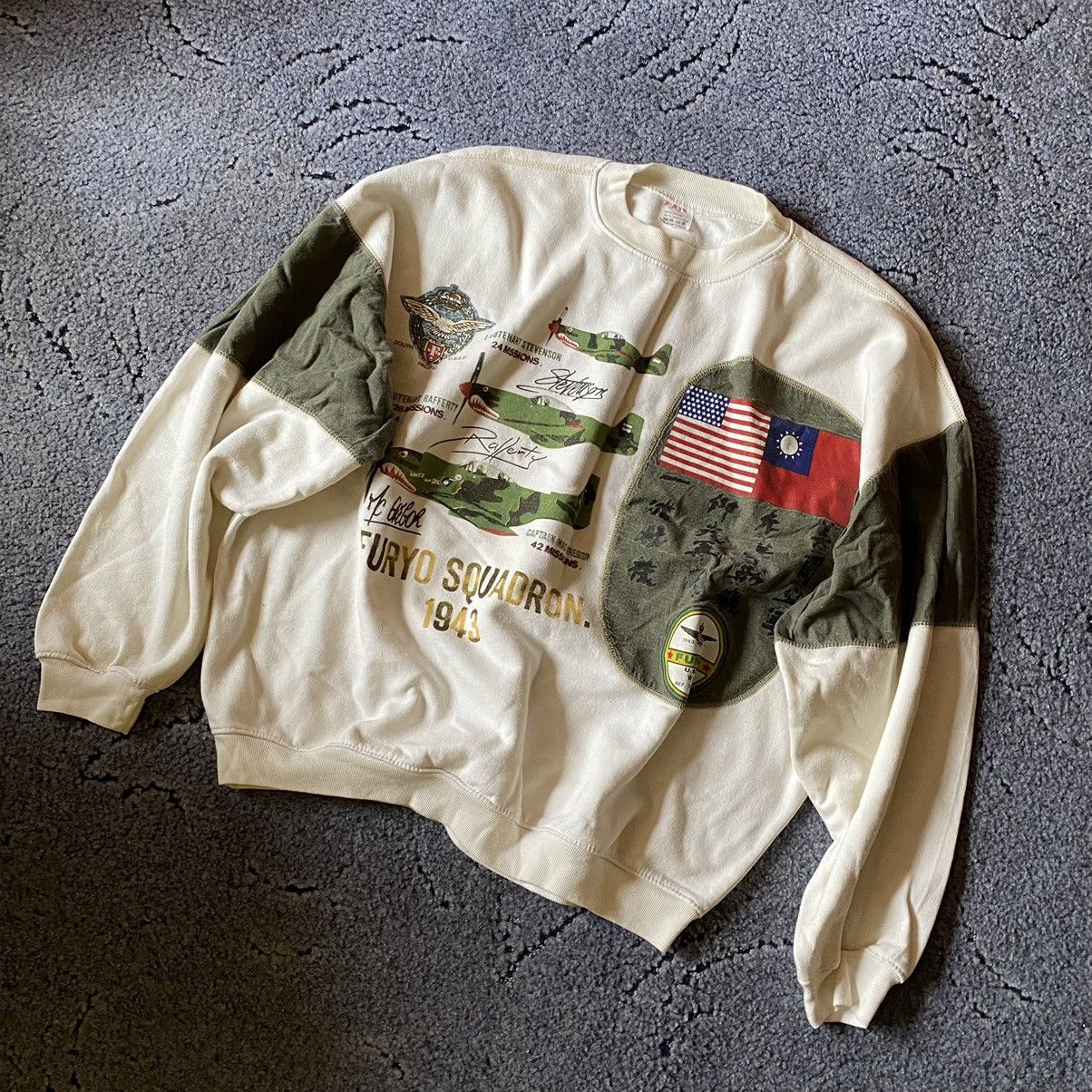 Vintage Vintage 80s Furyo Military Sweatshirt Size US XL / EU 56 / 4 - 1 Thumbnail