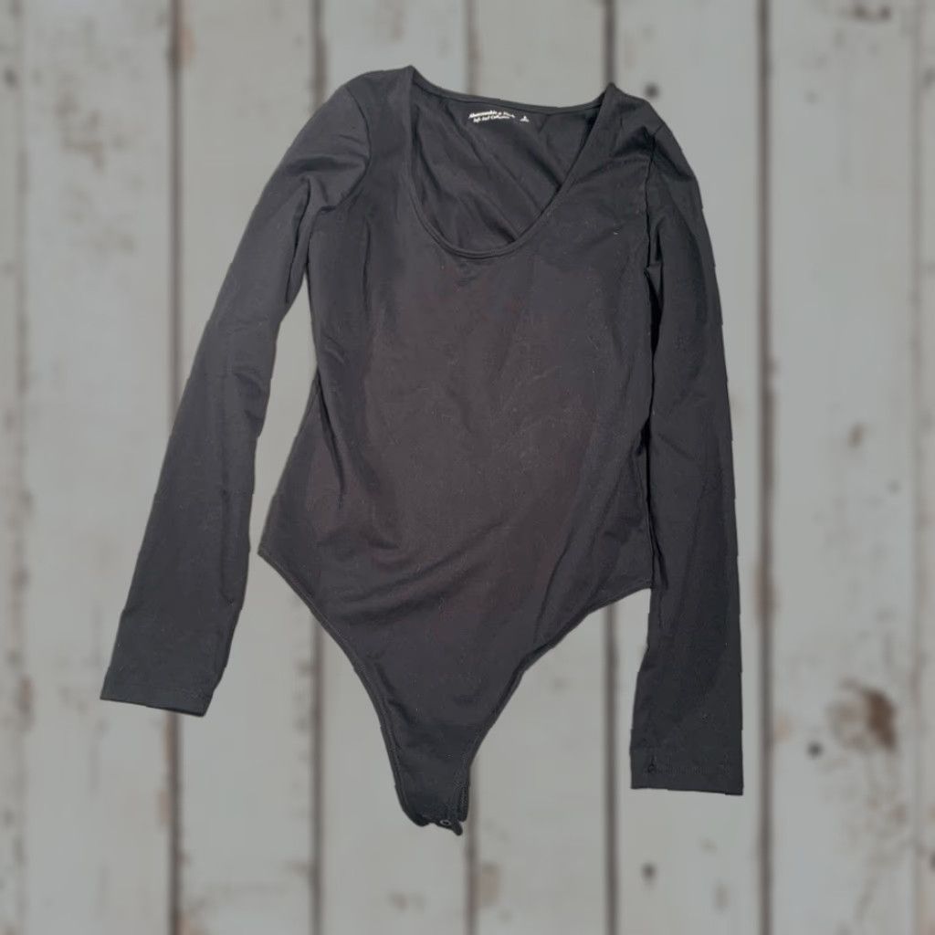 Abercrombie & Fitch Abercrombie & Fitch Bodysuit Black S Long Sleeve One Piece Women Small Regular Size Size S / US 4 / IT 40 - 1 Thumbnail