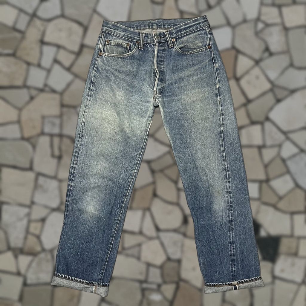 VINTAGE Levi’s 501 Jeans Unisex Adults Regular Denim Blue 30x29 USA Selvedge Redline Straight Button #6 32x34 Fit Mens Womens Girls Boys