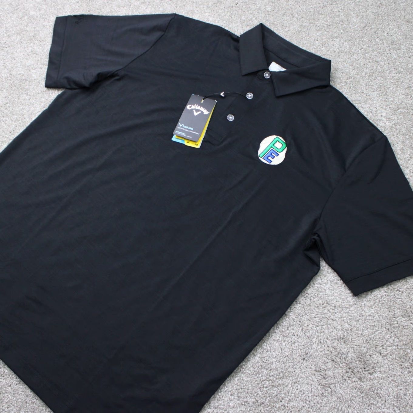 Callaway Callaway Opti-Dri Polo Shirt NWT Mens Large Black Golf S/S Stretch Logo Polo Size US L / EU 52-54 / 3 - 3 Thumbnail