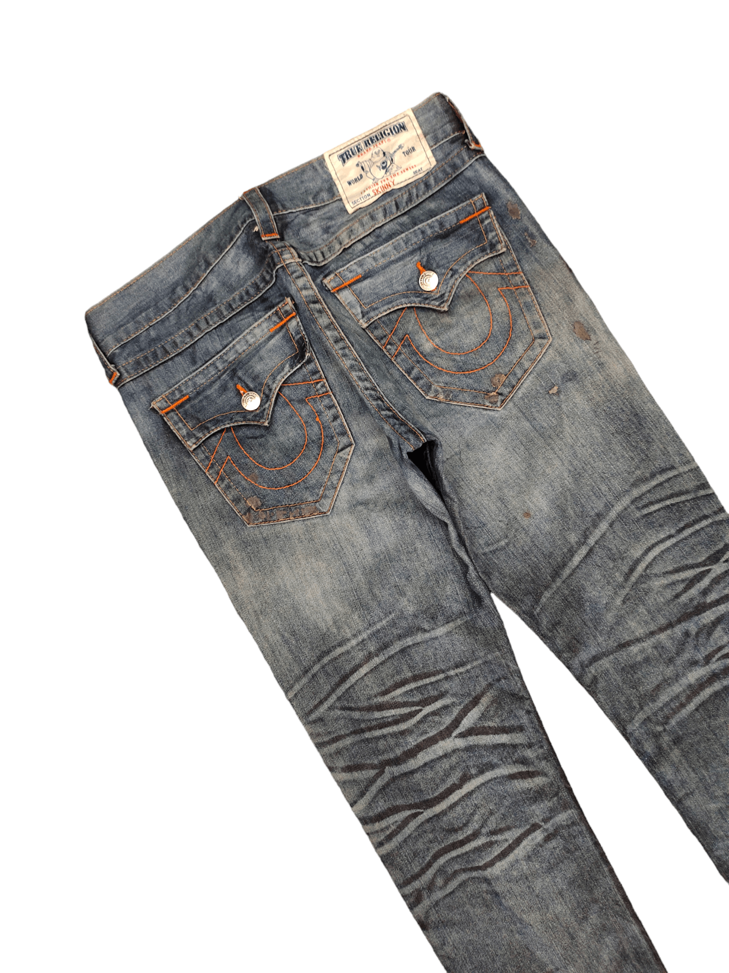 True Religion Vintage Y2k True Religion Skinny Distress Faded Denim Jeans Size US 32 / EU 48 - 6 Thumbnail