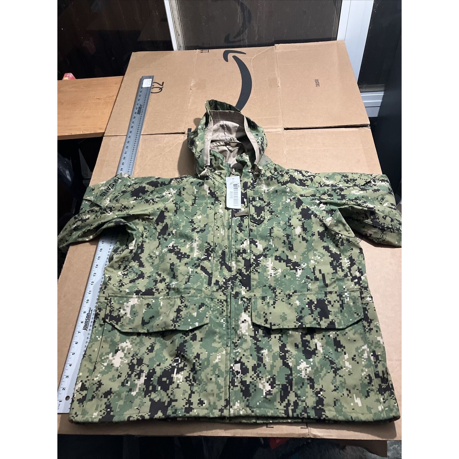 Military US Navy Size L XS Type III Working Parka AOR2, Hooded 