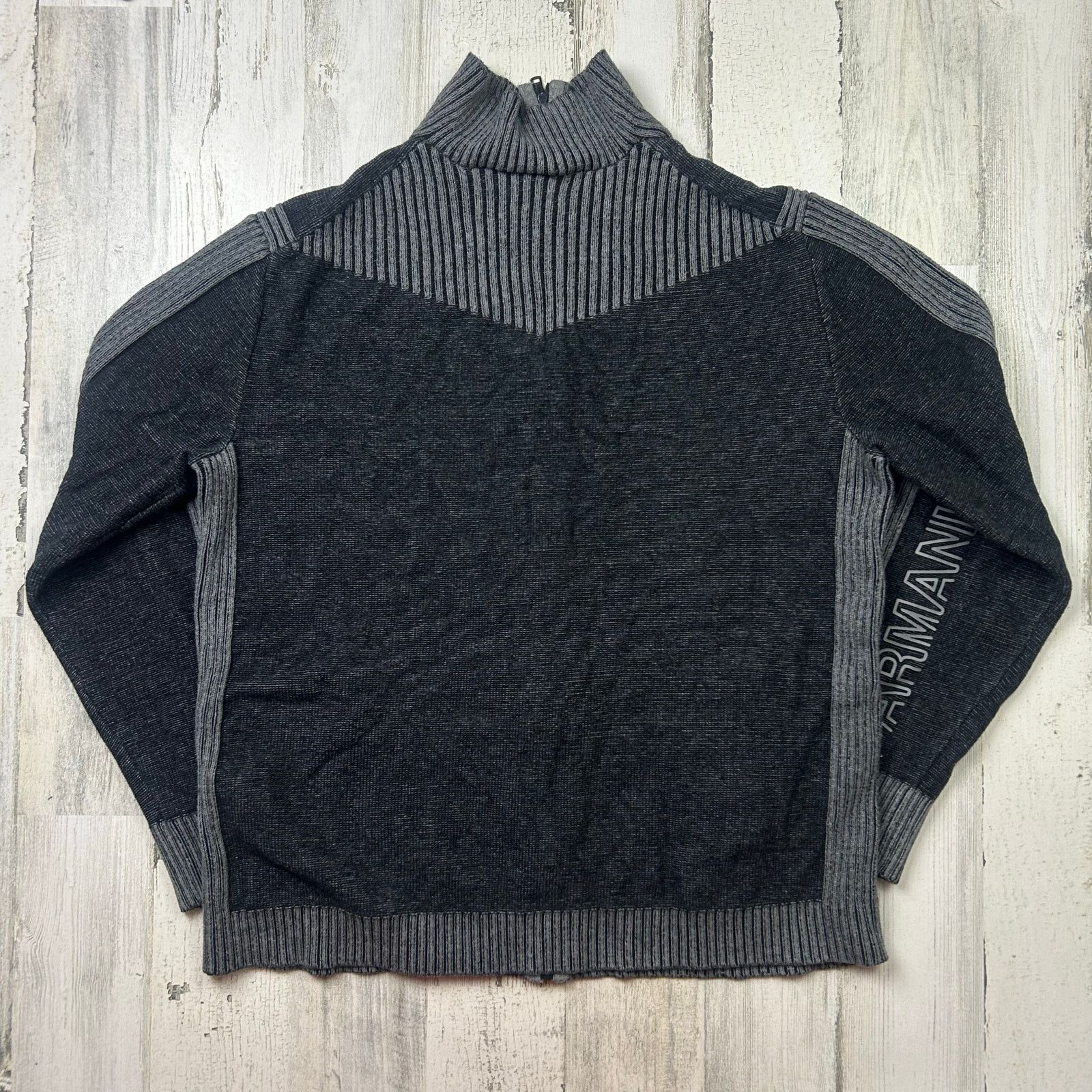 Armani Exchange Armani Exchange Full-Zip Sweater Gray Black Size Men's Large Size US L / EU 52-54 / 3 - 8 Thumbnail