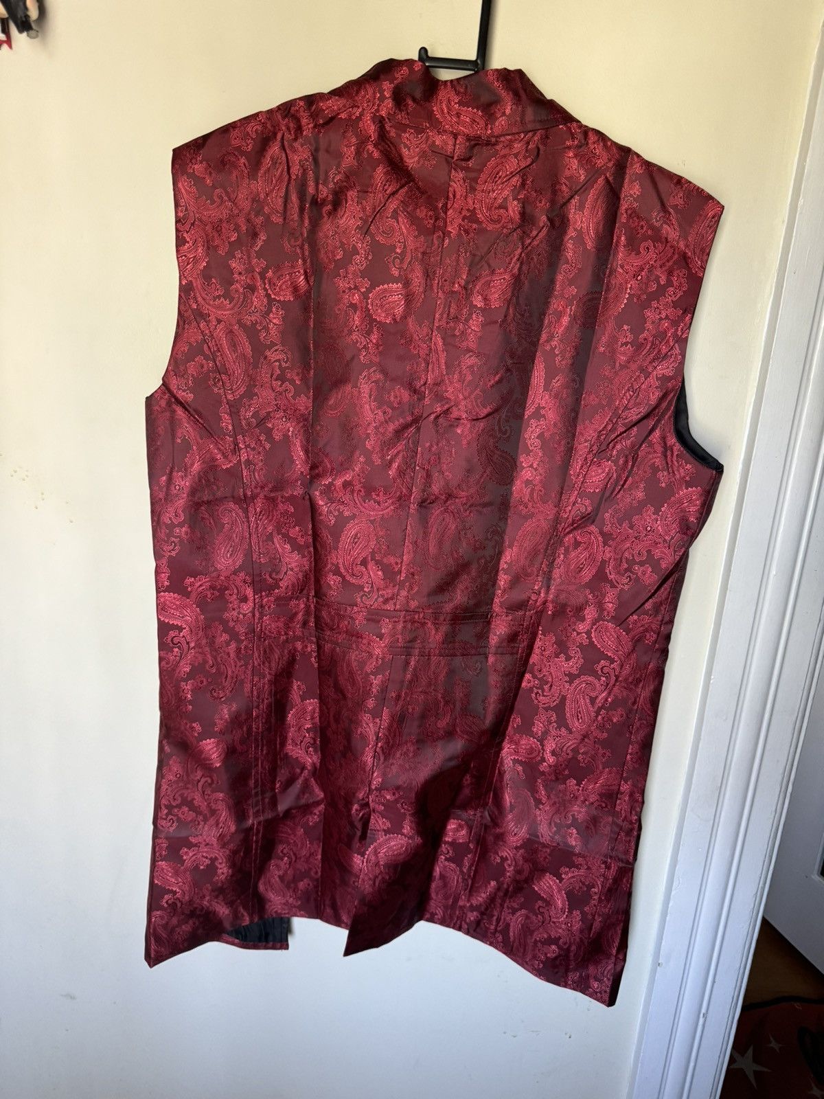 Other Red Brocade Vest gothic vampire Size 44R - 2 Thumbnail
