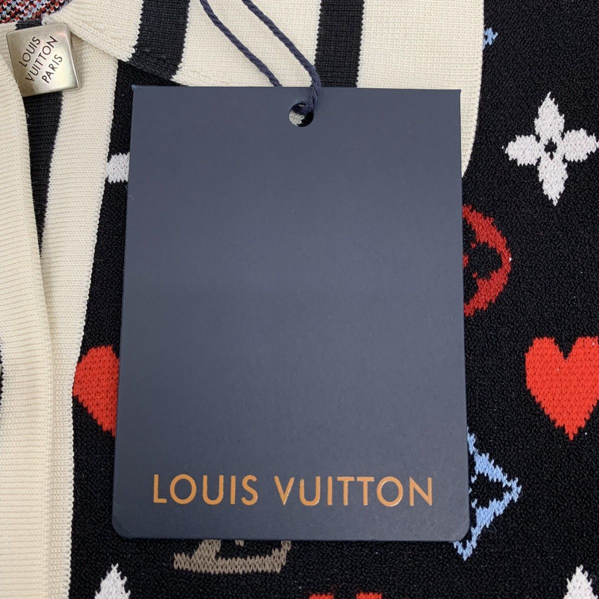Louis Vuitton Louis Vuitton Heart Printed Lapel Short Sleeve Dress K26WX Size S / US 4 / IT 40 - 7 Thumbnail