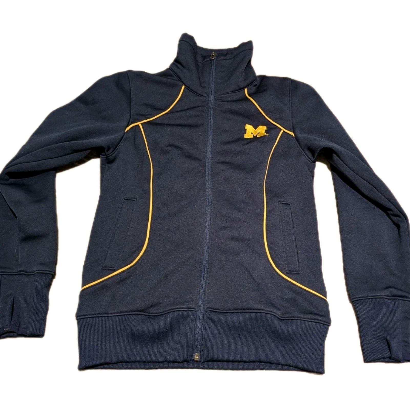 NCAA Columbia Michigan Wolverines Full Zip Jacket Womens S Blue Pockets NCAA Size S / US 4 / IT 40 - 2 Thumbnail
