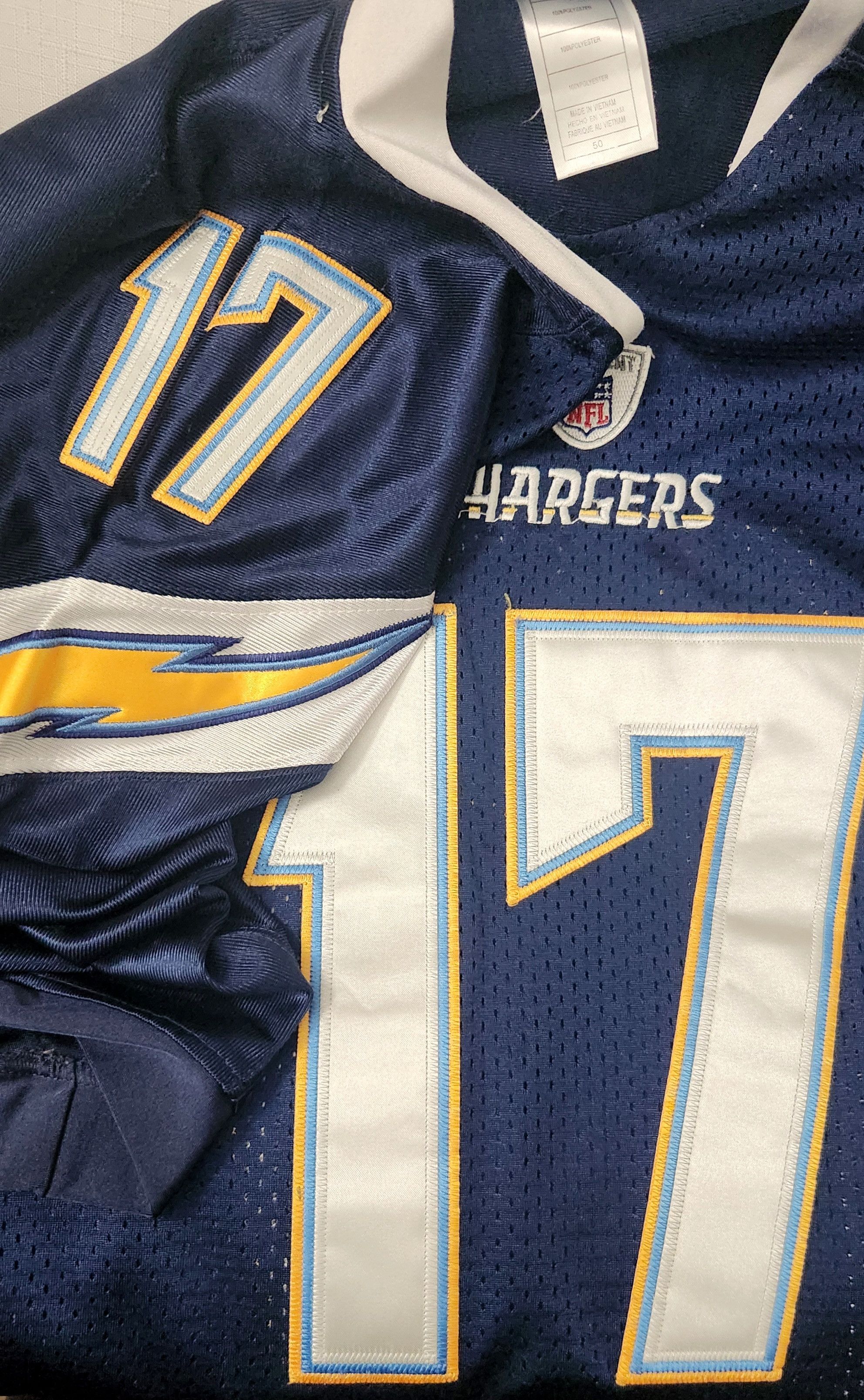 NFL × Reebok × Vintage Reebok San Diego Chargers Philip Rivers #17 NFL Football 50 Size US L / EU 52-54 / 3 - 12 Thumbnail