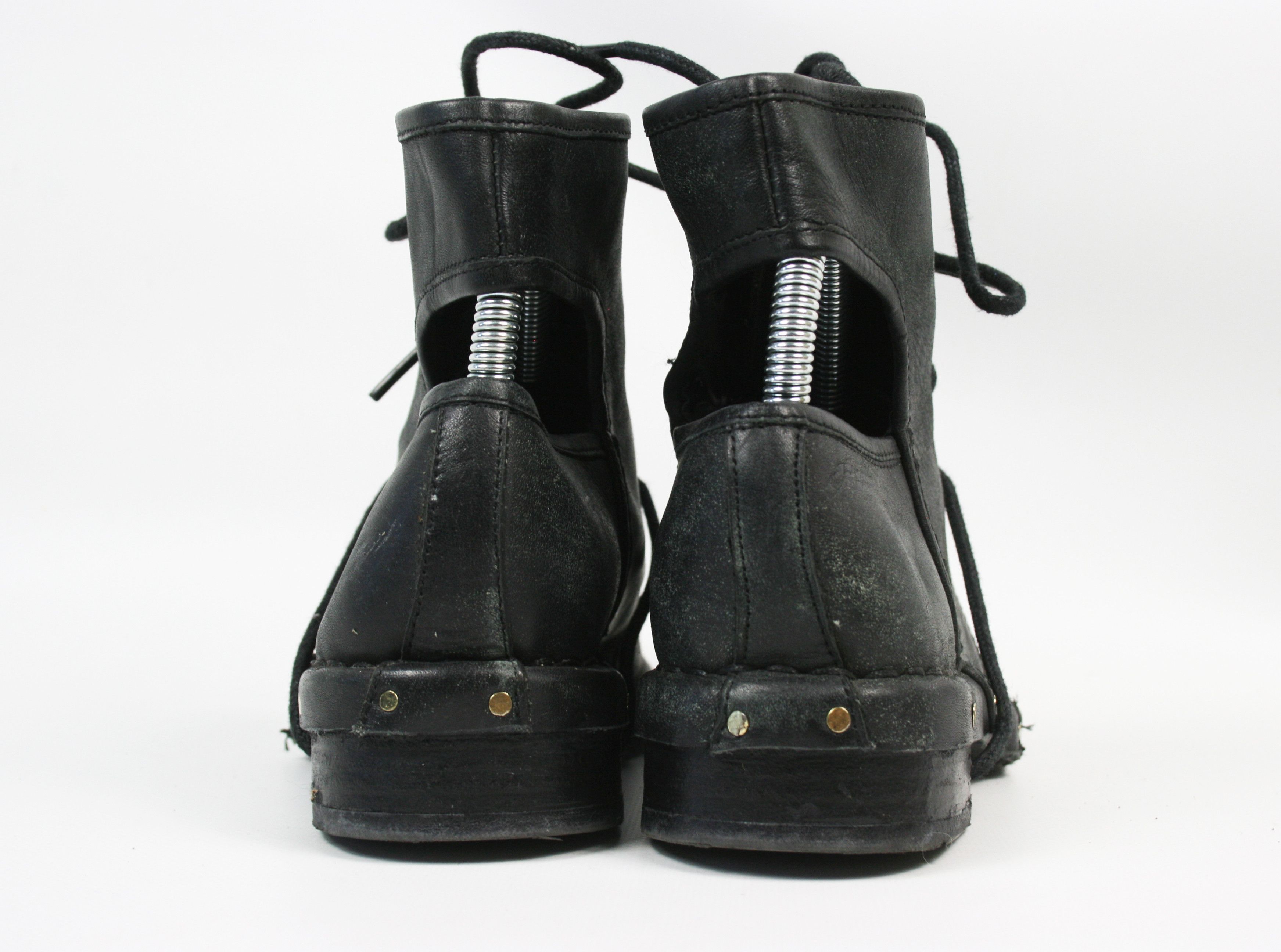 Jeffrey Campbell 00S Combat Y2K Leather Open Heel Boots Size US 5 / IT 35 - 7 Thumbnail