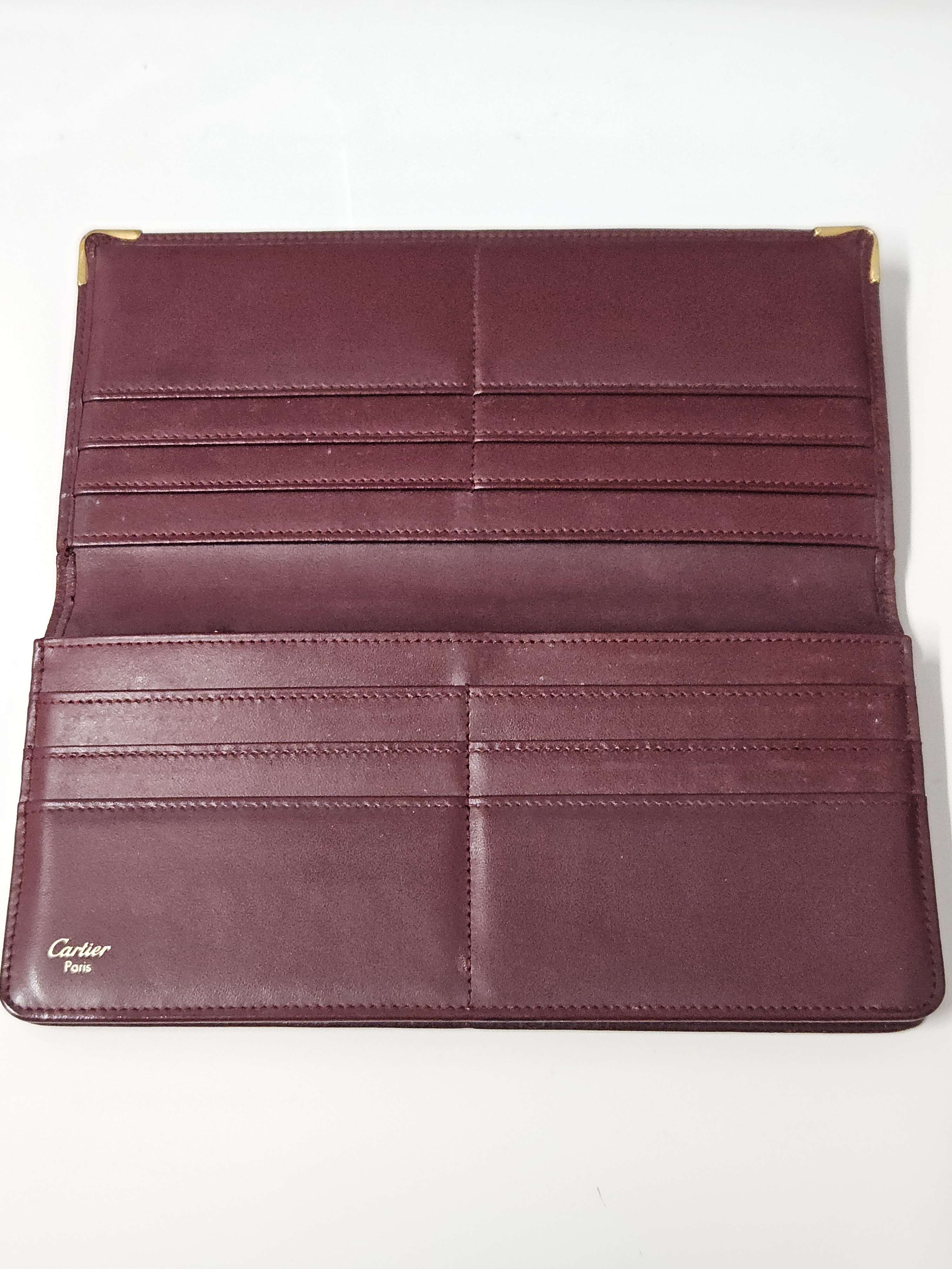 Cartier Cartier Long Wallet - Burgundy Leather Size ONE SIZE - 8 Thumbnail