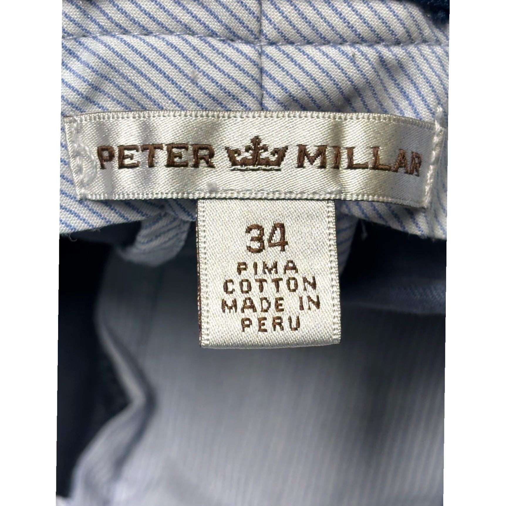Peter Millar Peter Millar Mens 34X32 Navy Blue Pima Cotton Chino Pants Straight Leg Flat Size US 34 / EU 50 - 5 Thumbnail