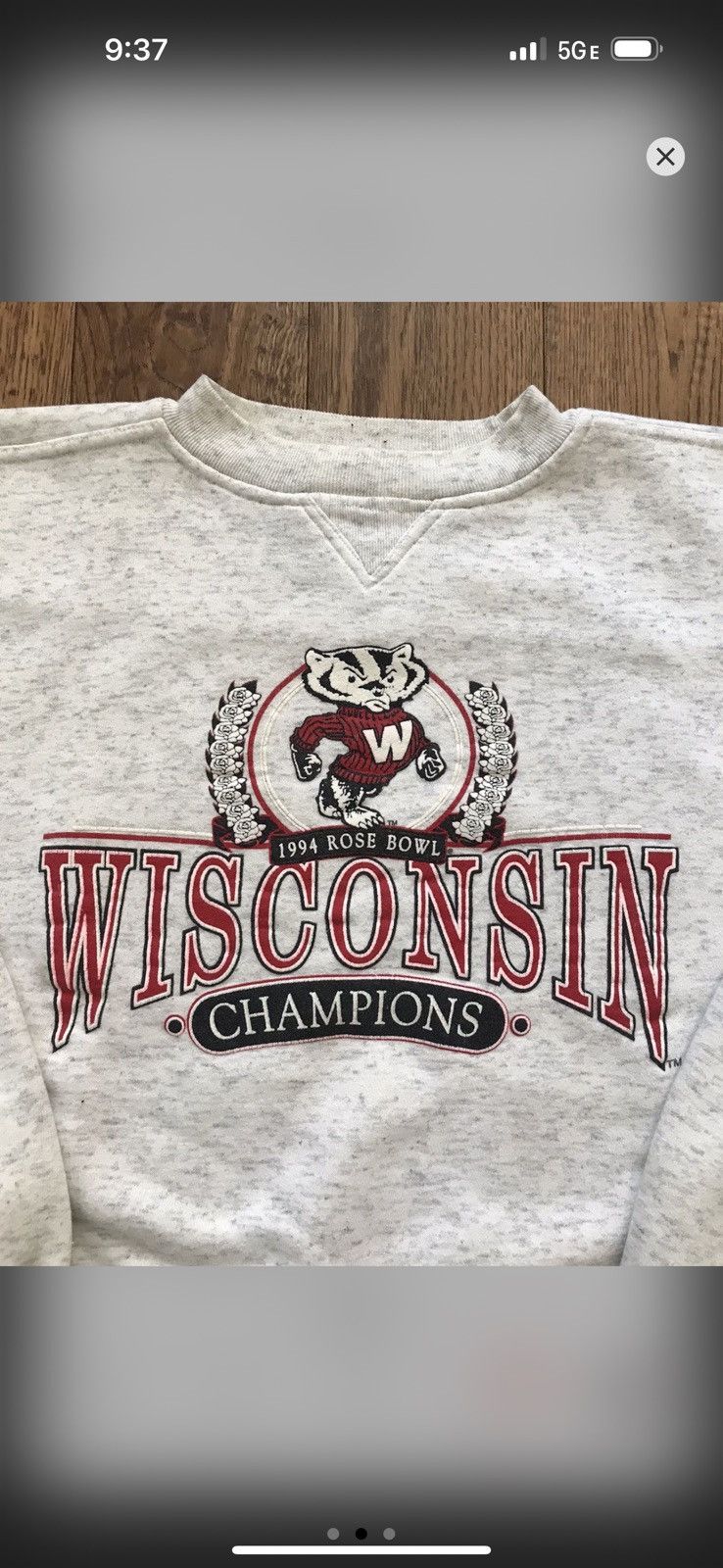 Vintage Wisconsin Badgers Vintage 90s Crewneck Rosebowl Size US XL / EU 56 / 4 - 2 Thumbnail