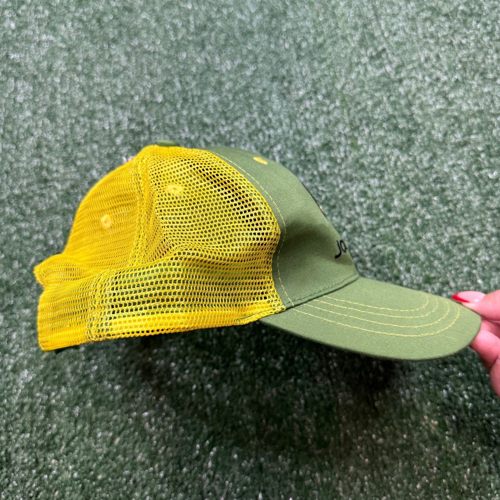 John Deere John Deere Trucker Hat Green Yellow Adjustable Men's One Size Lightweight Snapback Hat Size ONE SIZE - 4 Thumbnail