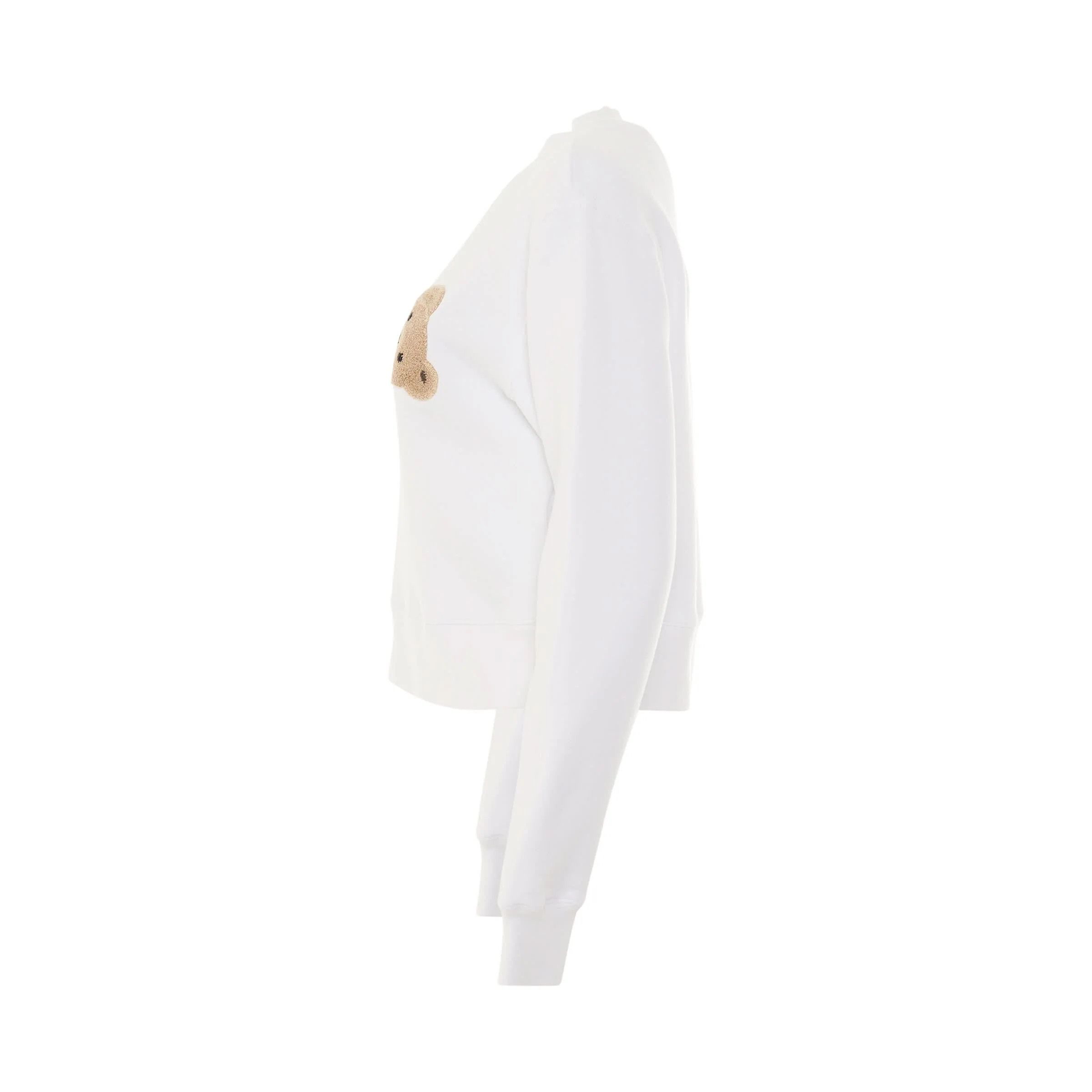 Palm Angels o1mle0425 PA Bear Fitted Crewneck Long Sleeve T-Shirt White Size XS / US 0-2 / IT 36-38 - 3 Thumbnail