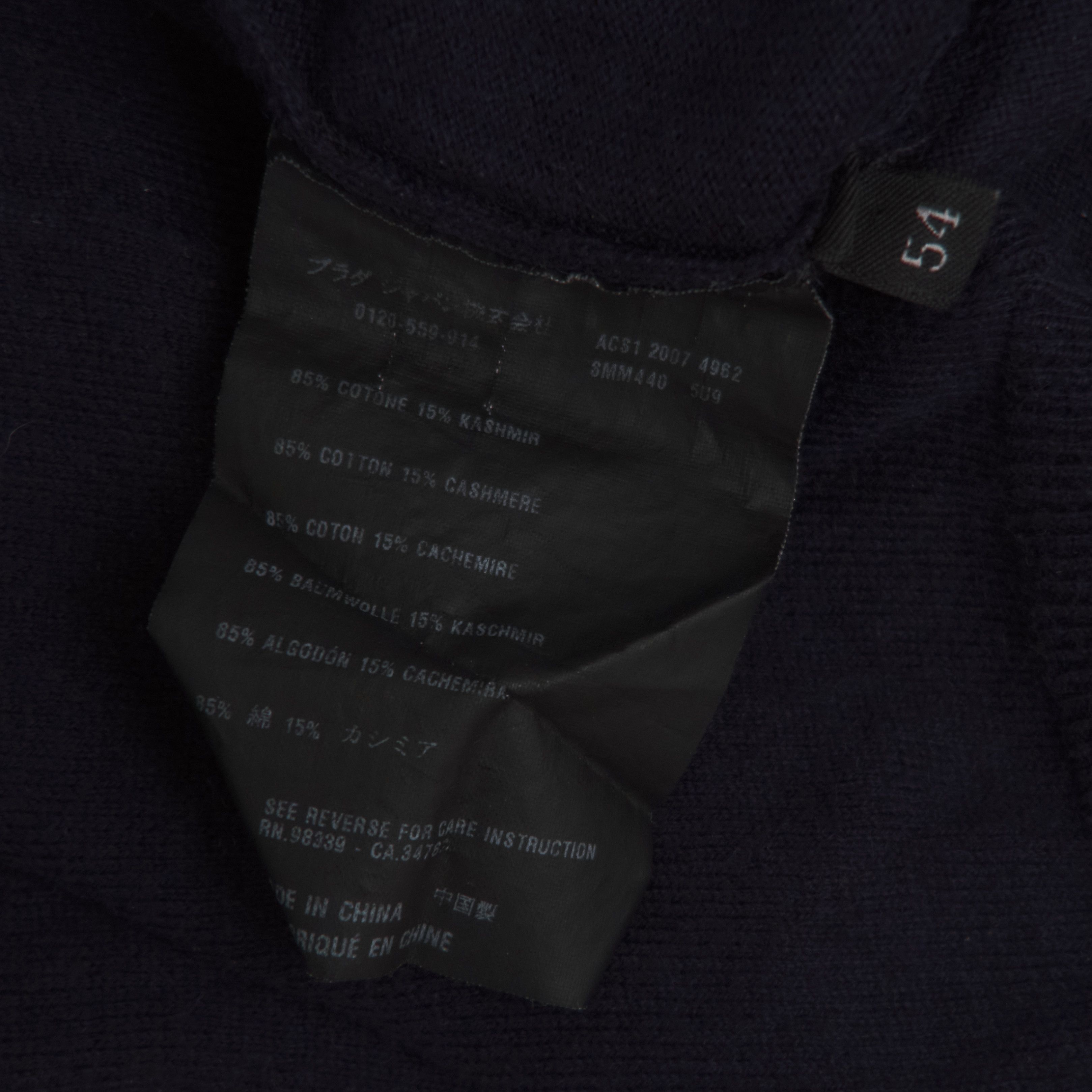 Prada PRADA CASHMERE/COTTON NAVY SWEATSHIRT 54 Size US L / EU 52-54 / 3 - 4 Thumbnail