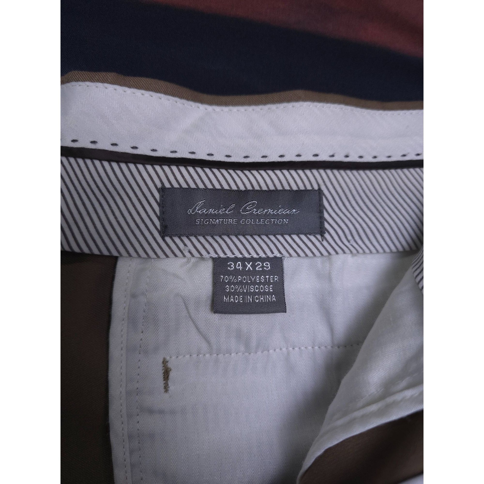 Daniel Cremieux Daniel Cremieux Signature Collection Mens Pleated Dress Pant Size 34R - 3 Thumbnail