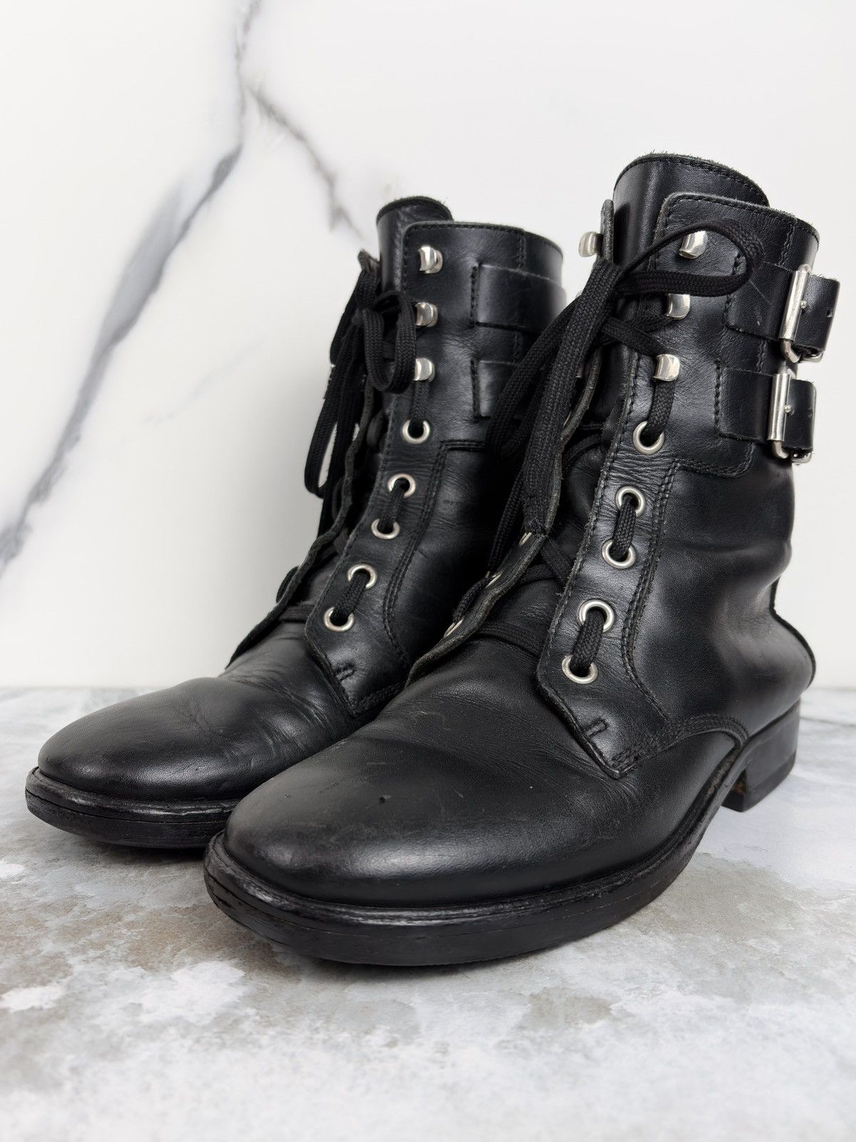Raf Simons AW06 Raf Simons Harness Buckle Combat Biker Boots Size US 8 / EU 41 - 2 Thumbnail