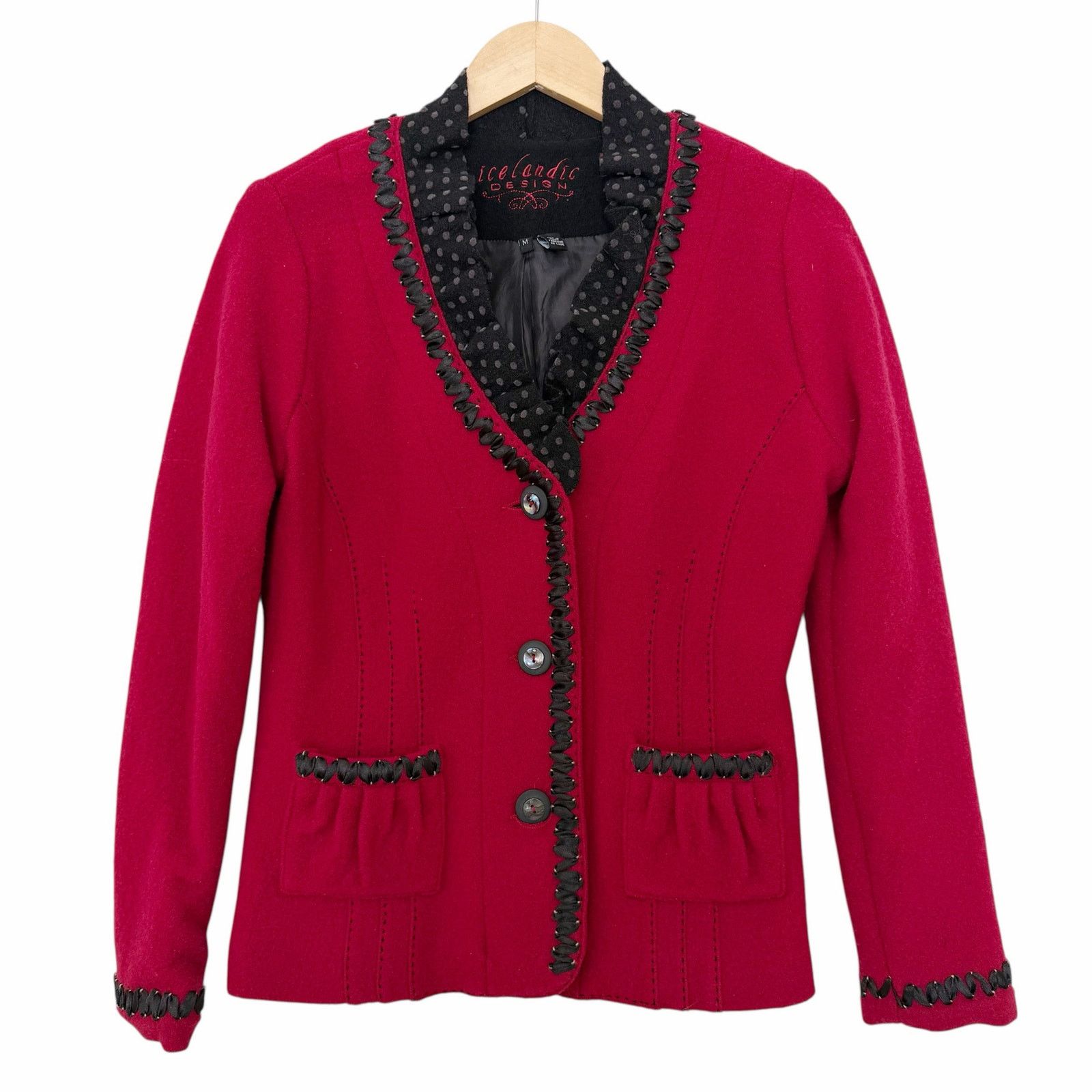Other Icelandic Design Red 100% Wool Blazer Sz M Size M / US 6-8 / IT 42-44 - 1 Thumbnail