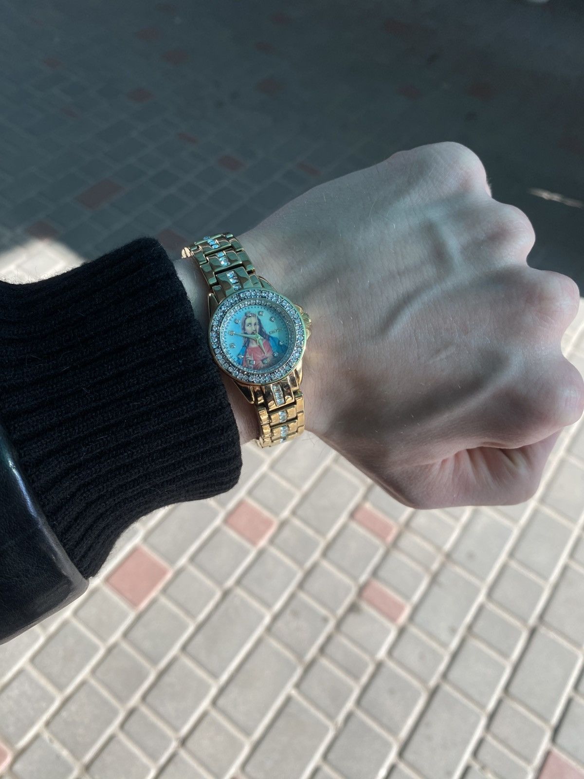 Japanese Brand Elgin Jesus Christ Sacred Heart Gold Watch Rare Archive Y2K Size ONE SIZE - 1 Thumbnail