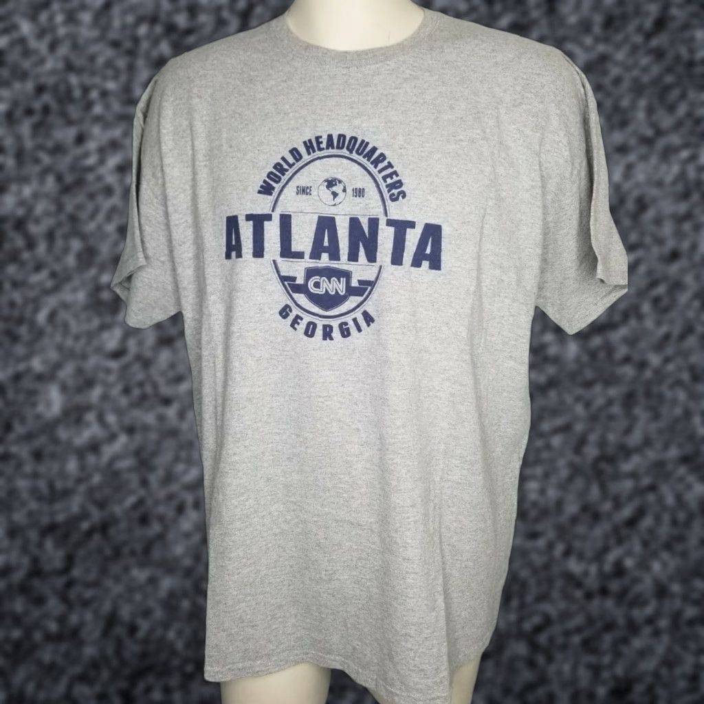 Gildan CNN News Gray T-Shirt Men’s XL Gildan Crew Neck Short Sleeve Graphic Tee 100% Cotton Logo Vintage No Size US XL / EU 56 / 4 - 1 Thumbnail