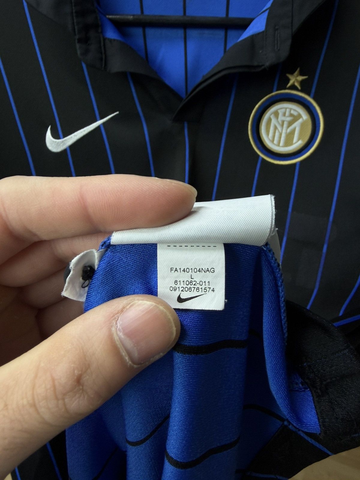 Nike Nike Inter Milan Home Kit Football Jersey 2014/15 Tee Size US L / EU 52-54 / 3 - 13 Thumbnail