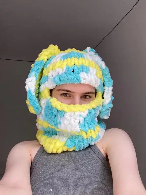 Other Handmade Knitted Balaclava Ski Mask Bunny Rabbit Style Size ONE SIZE - 1 Thumbnail