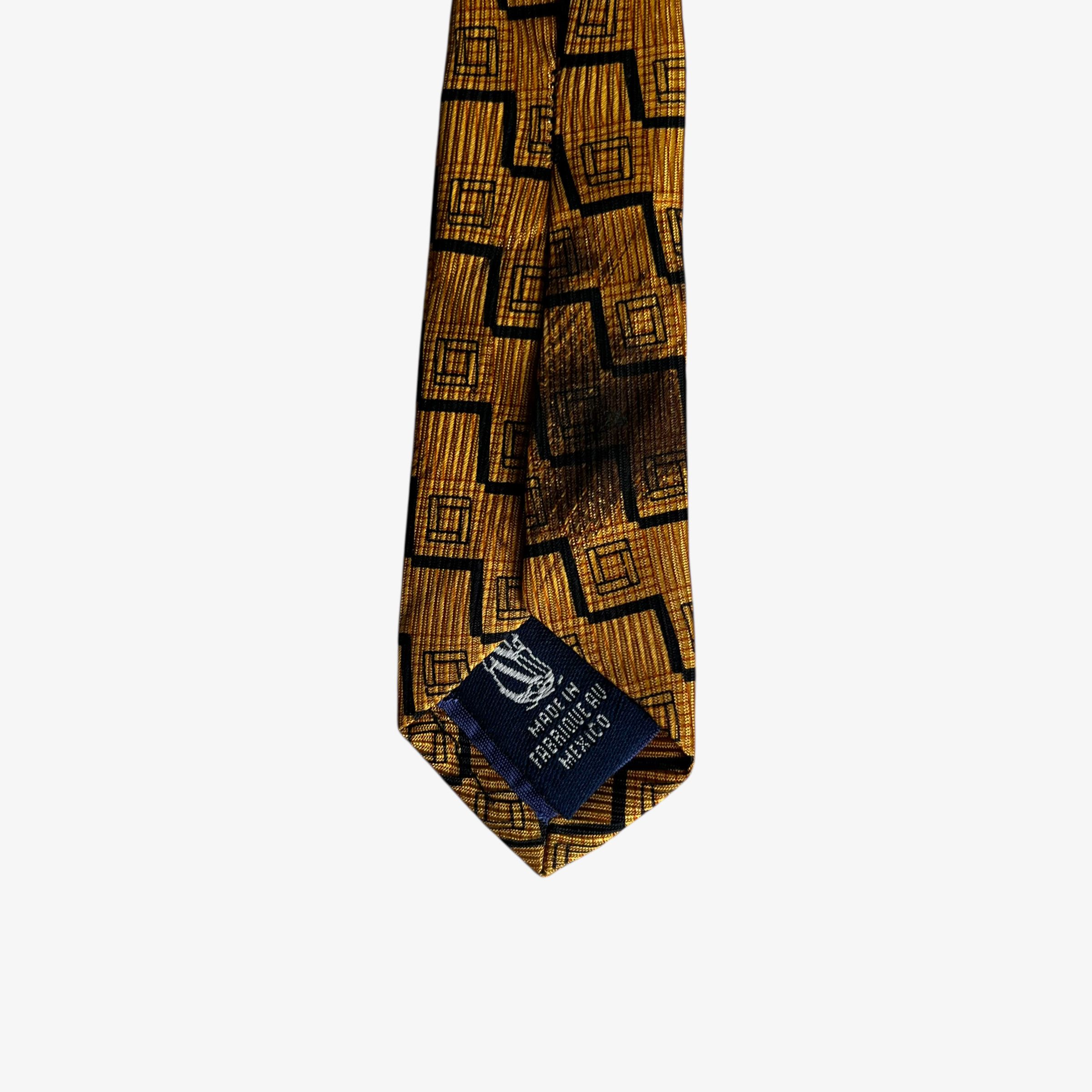 Nautica Vintage 90s Nautica Abstract Zig Zag Striped Orange Silk Tie Size ONE SIZE - 4 Thumbnail
