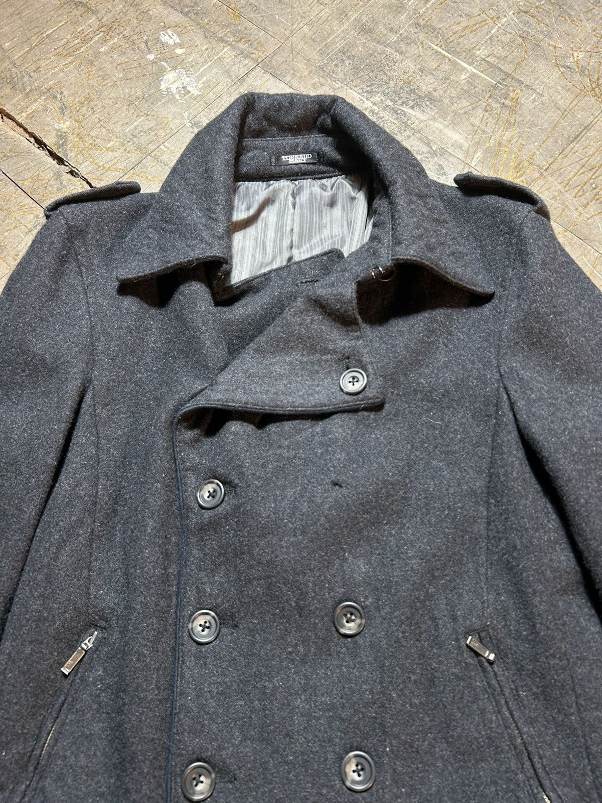 Tornado Mart Tornado Mart Japan Double Breasted Wool Coat Size L / US 10 / IT 46 - 2 Thumbnail